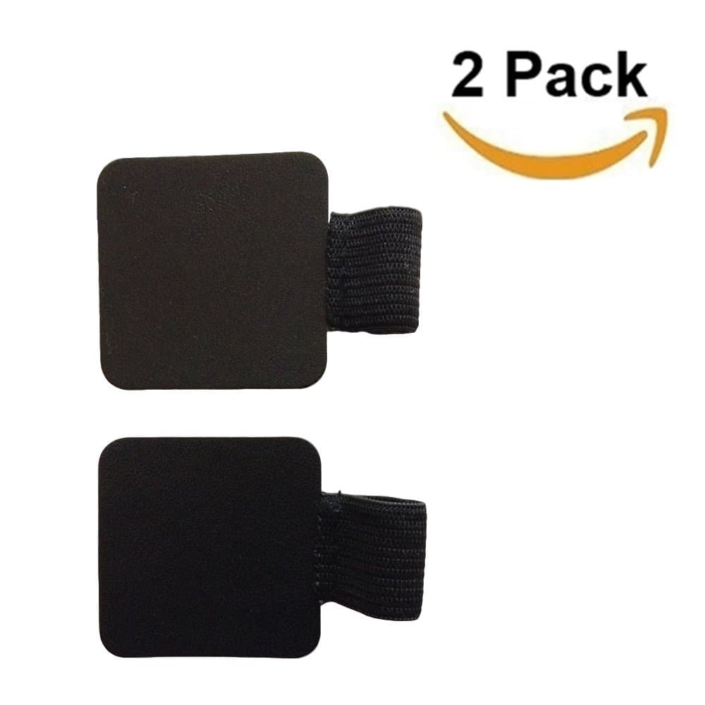 Pen Holder Stick-on Elastic Loop Adheres Pens and Pencils to Notebooks, Journals, Planners and Calendars - Black Two Pack