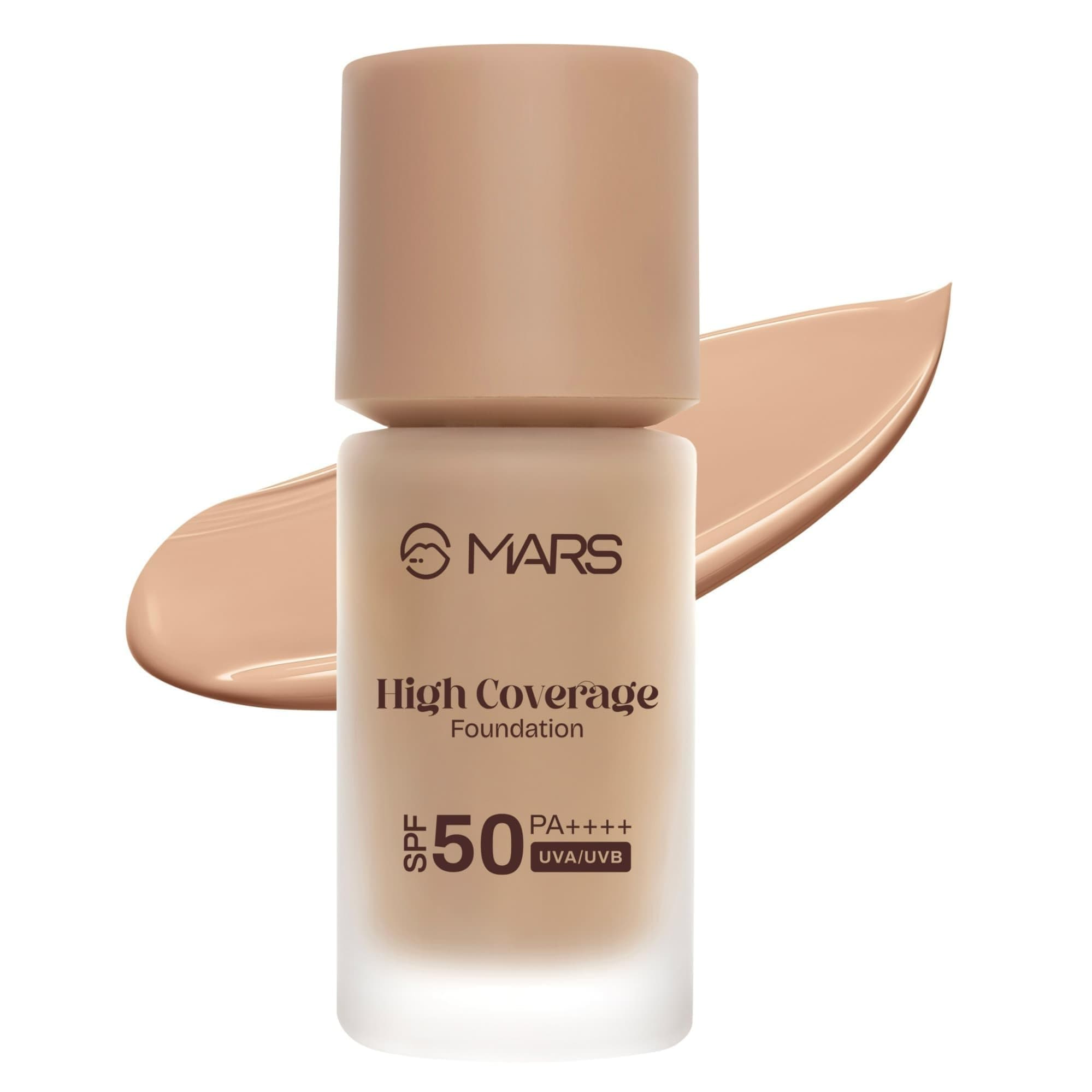 MARS SPF50 PA++++ High Coverage Liquid Foundation | Blemish Free & Blendable Foundation for Makeup (40ml) (SHADE-06)