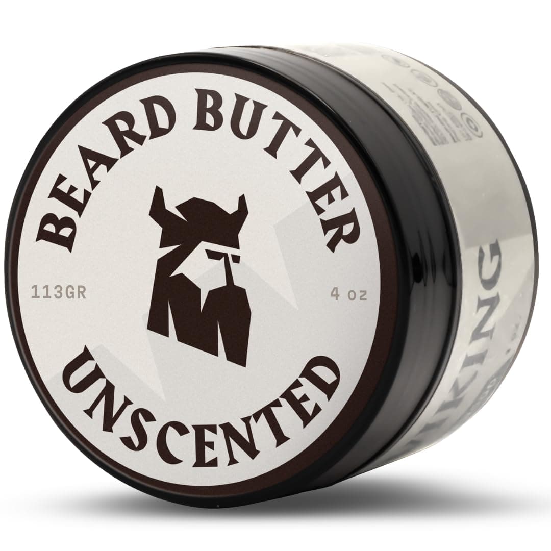 Striking Viking Beard Butter for Men - 113 g, Pack of 1, Unscented - Softening, Nourishing Beard Conditioner & Facial Hair Softener - Versatile Grooming for All Hair Types Beard Care