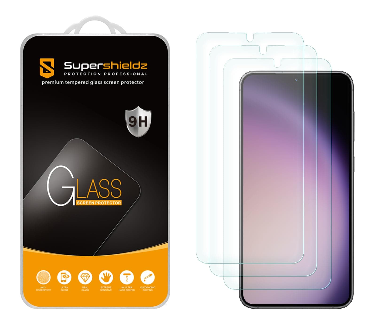 (3 Pack) Supershieldz Designed for Samsung Galaxy S24+ / S24 Plus Tempered Glass Screen Protector, Anti Scratch, Bubble Free