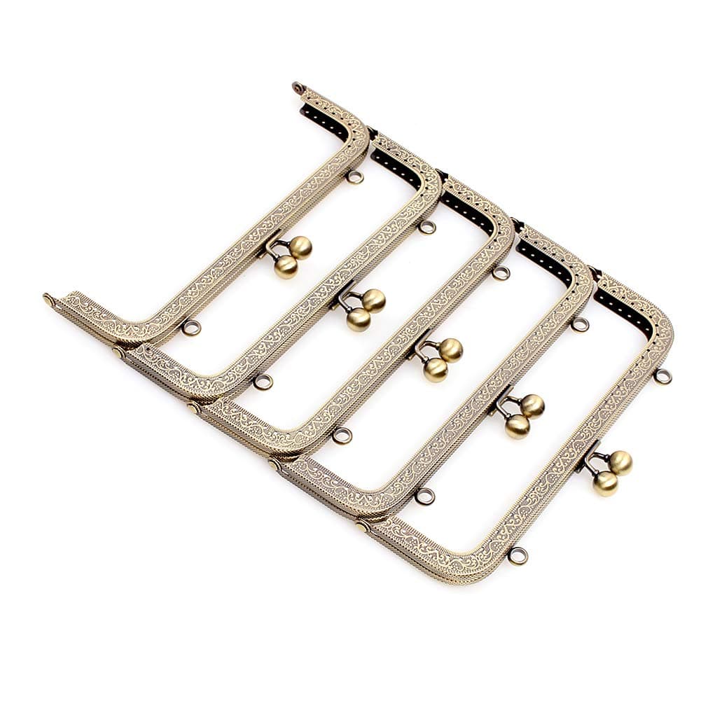 Meta Purse Frame Kiss Clasp Lock Squared Design Bag Clutch Frame DIY Craft 5PCS 15X5.5CM