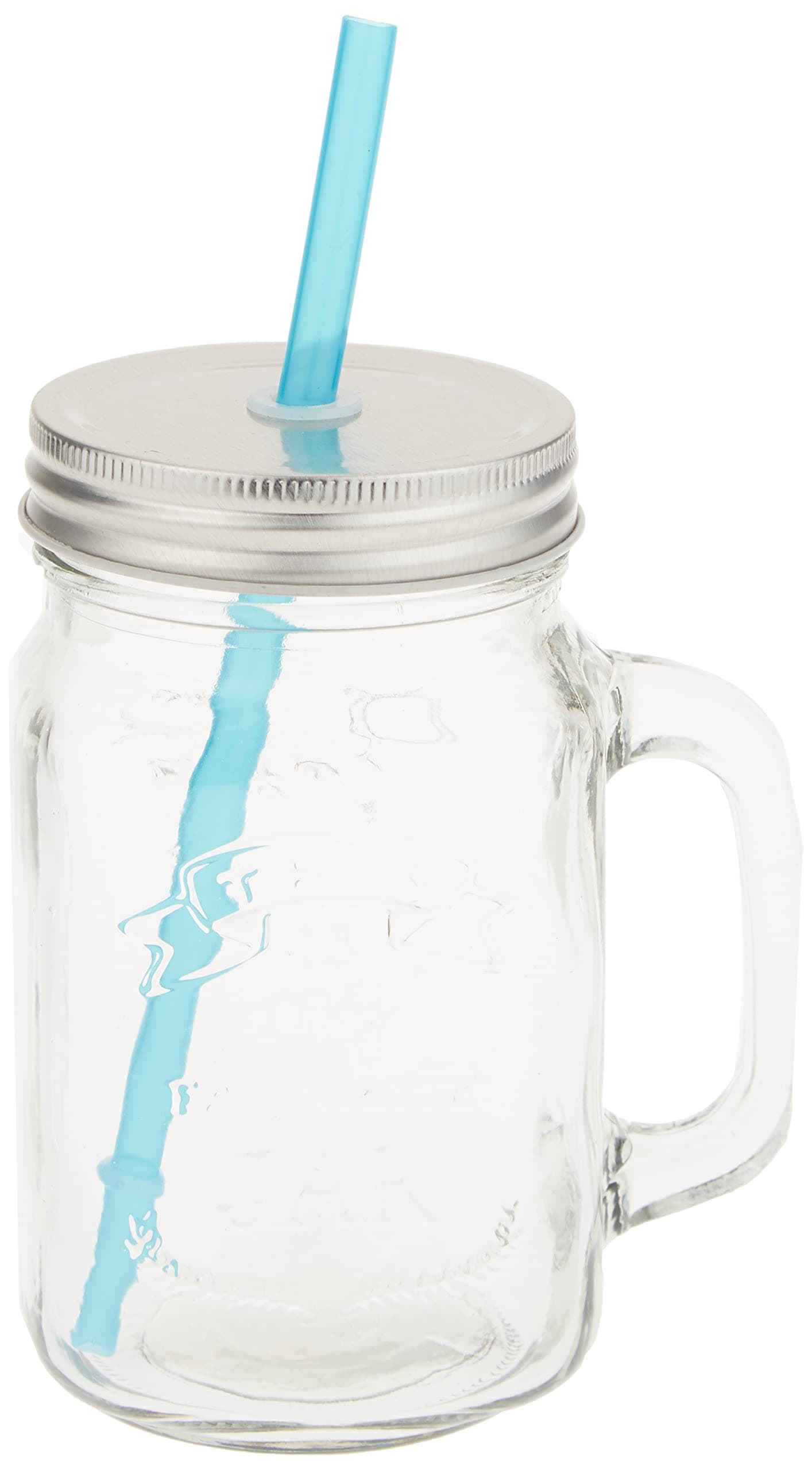 HEMA Mason Jar with Straw, 450 ml Capacity, Clear