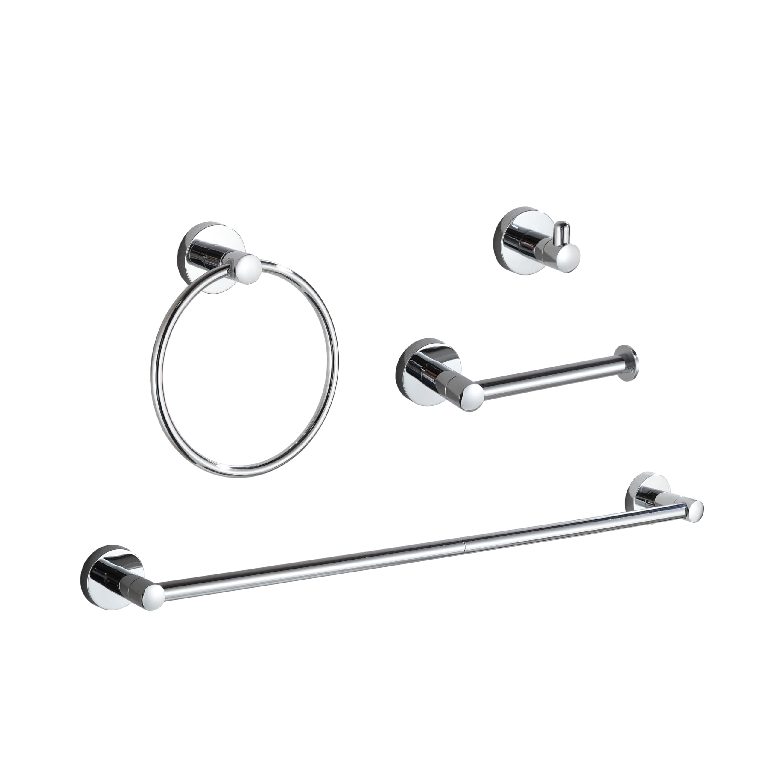 BGL Bathroom Accessory Set Chrome 4 Pieces Bathroom Towel Rack 24 Inches Adjustable Bathroom Hardware Set