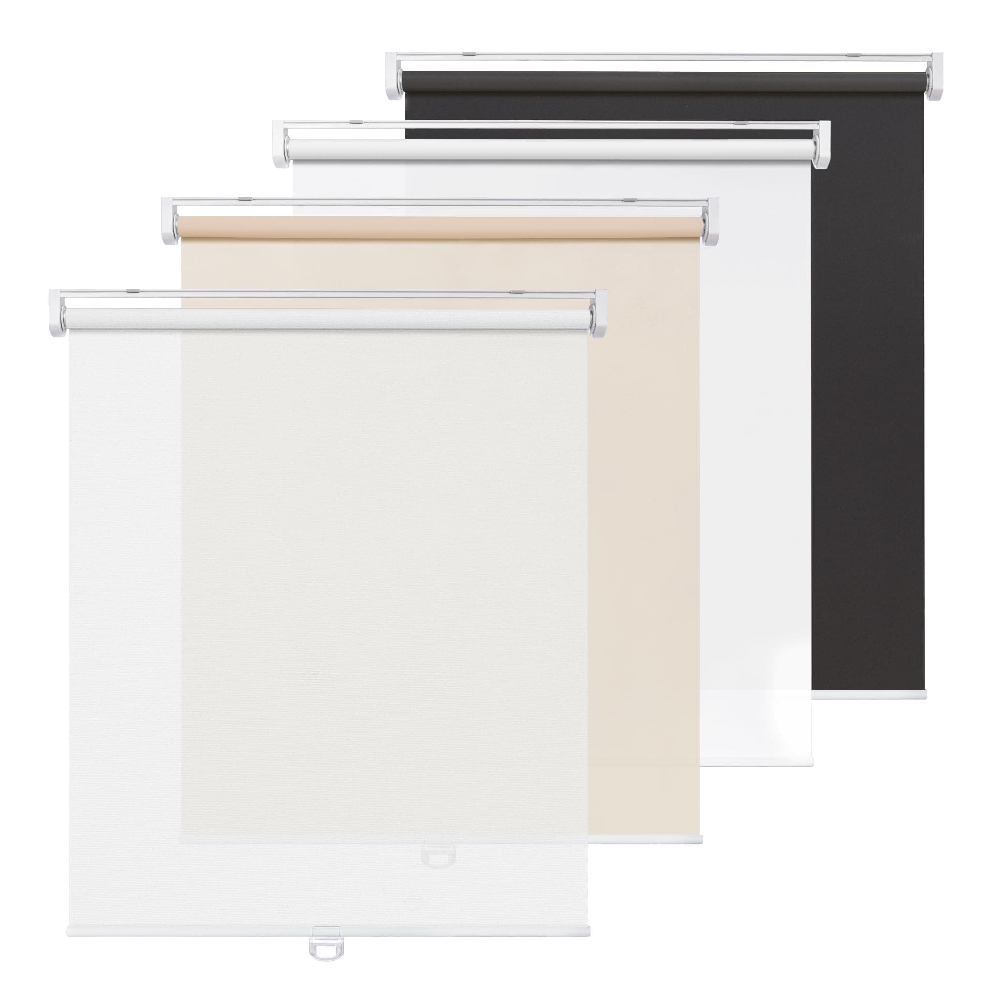 LazBlinds No Tools No Drill Cordless Roller Shades, Blackout Light Filtering Roller Blinds for Windows, Thermal Insulated UV Protection Roll Up Window Blinds and Shases, 32'' W x 72'' H, Beige