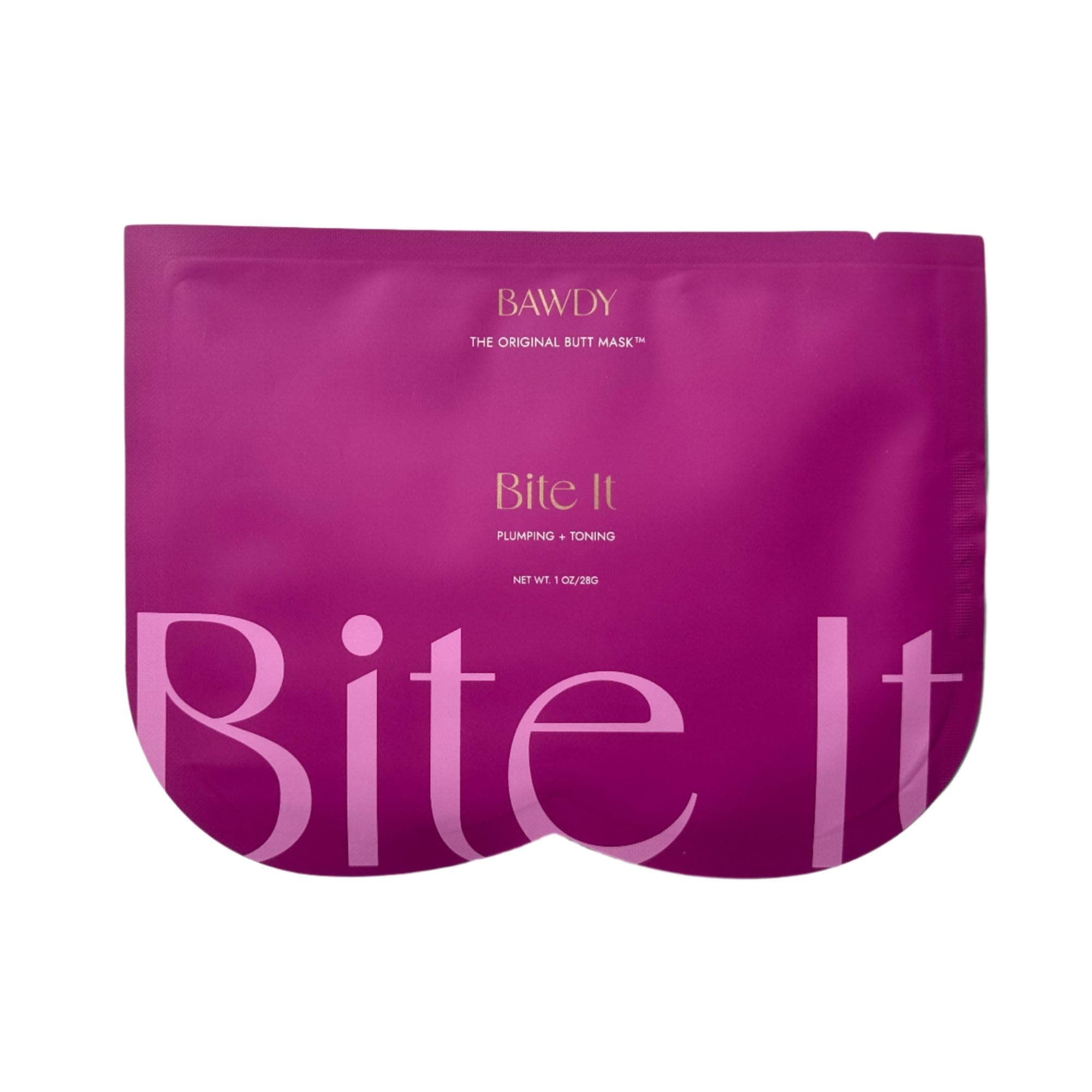 BAWDY Bite It - Plant Based Collagen Butt Mask - Hydrating + Toning Beauty Treatment - 2 Sheets, One for Each Cheek - Clean Beauty Mask for Your Butt (2 Sheets - Single Use)