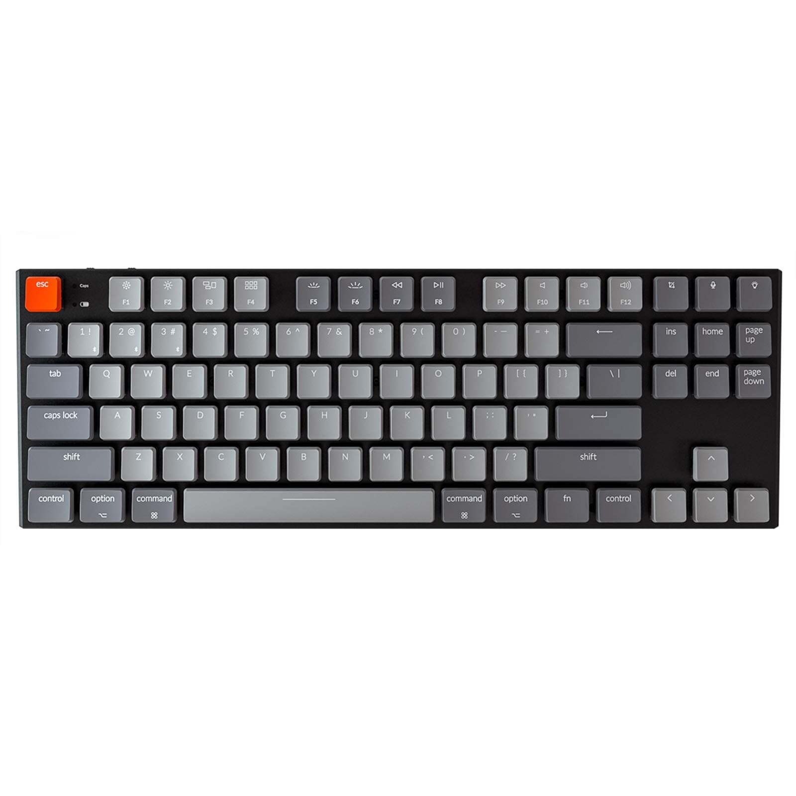 K1 Bluetooth Mechanical Keyboards,Wireless Mechanical Gaming Keyboard with Low Profile Gateron Blue Switch/White LED Backlight/USB C, 87 Keys N-Key Rollover for Mac Windows PC Gamer-Version 4