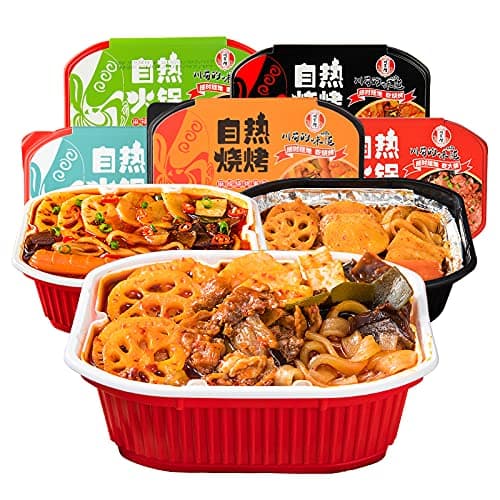 MXX Hot Pot Self-Cooking Micro Self-Heating Instant Noodle Ramen Mini Pot 2 Pack (Self-heating Mild Spicy 2Packs)