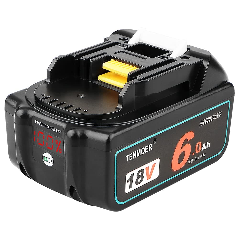 TENMOER 18V 6.0Ah BL1860b Replacement Battery with LED Indicator Compatible with Makita 18V BL1830B BL1860 BL1840B BL1820