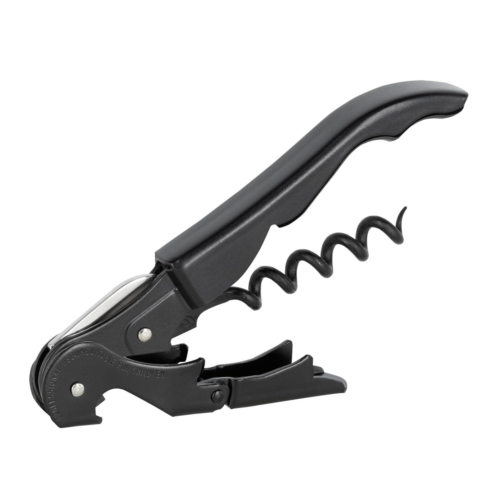 GENUINE 2-stroke corkscrew for professional use Classic 500, All Black (Black Cataphoresis), Patented and manufactured in Spain