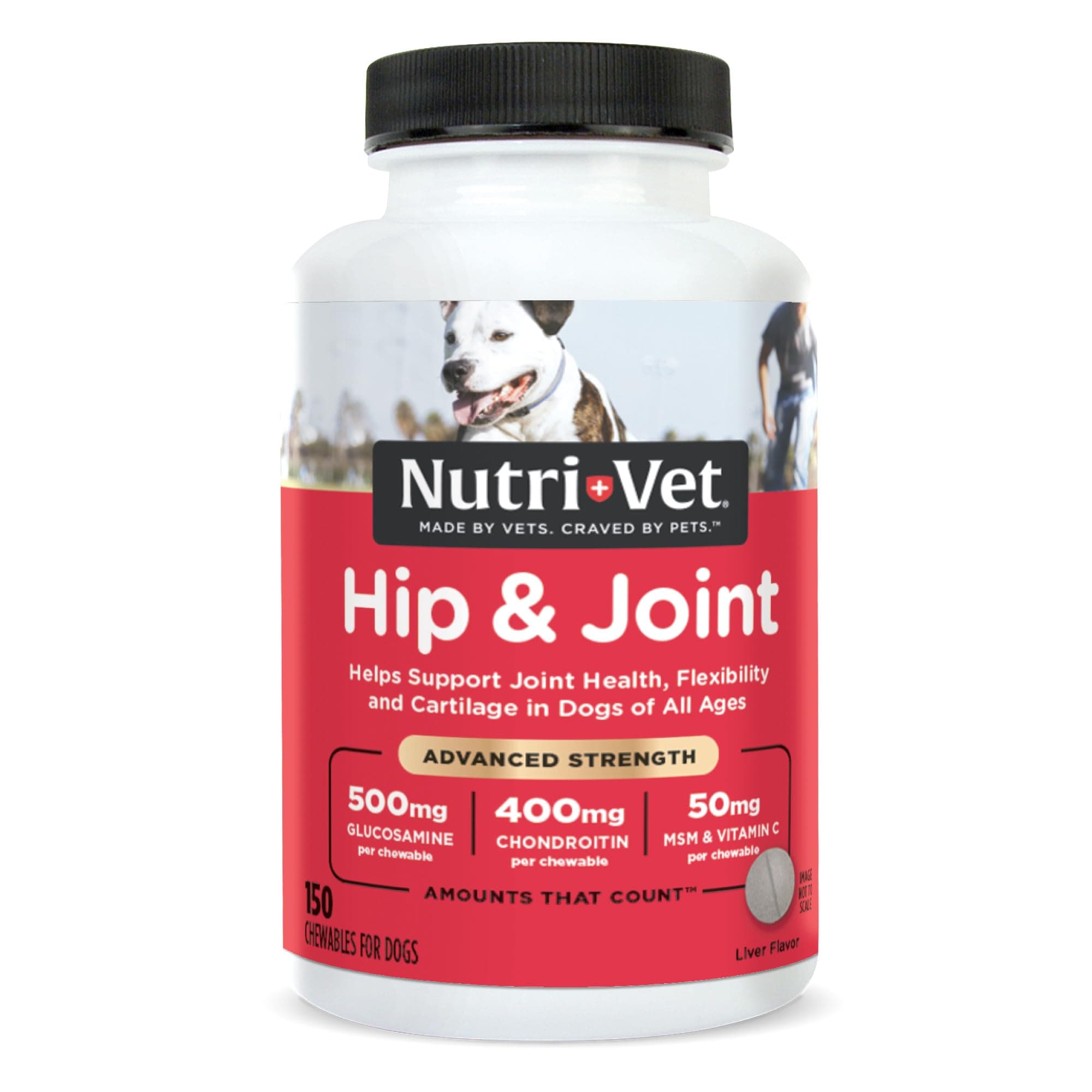 Advanced Strength Hip & Joint Chewable Dog Supplements - Formulated with Glucosamine & Chondroitin to Support Dog Cartilage & Mobility - 150 Tablets