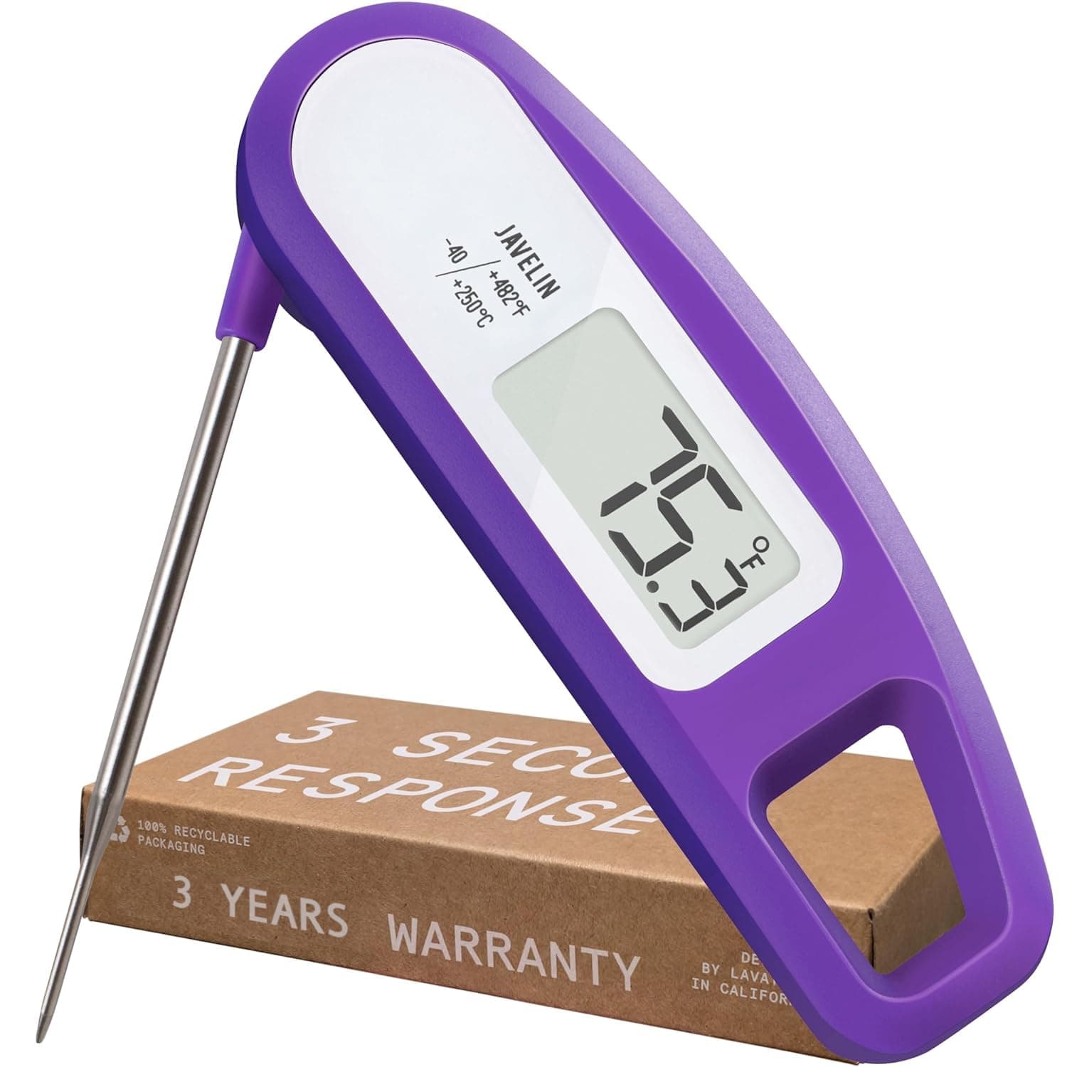 (Grape) - Lavatools PT12 Javelin Digital Instant Read Meat Thermometer (Grape)