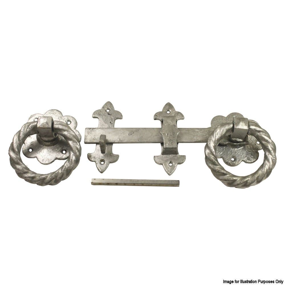 200mm 8'' No.401 Large Heavy Duty Twisted Ring Gate Latches 1 Set GALVANISED FINISH