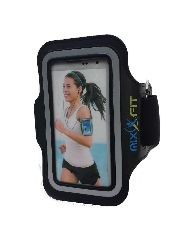 Mixxfit Adjustable Armband Case, Black Compatible with Android Google and iPhone Measuring 6.5" x 4"