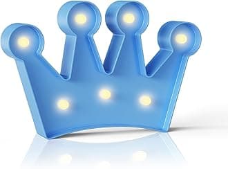 Blue Crown Decor, Princess Decor for Girls Room, Princess Party Decorations, Birthday Decor, Battery Powered Night Light for Girls