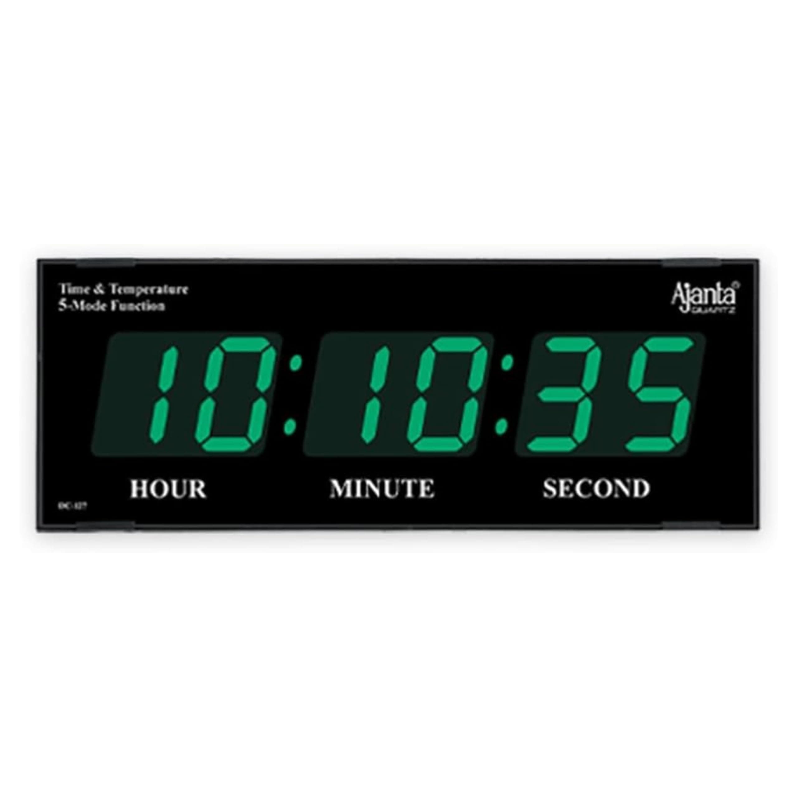 Quartz Plastic Digital Wall Clock for Home and Office (Green Led, 41.9 x 20.3 x 10.2 cm Inches)