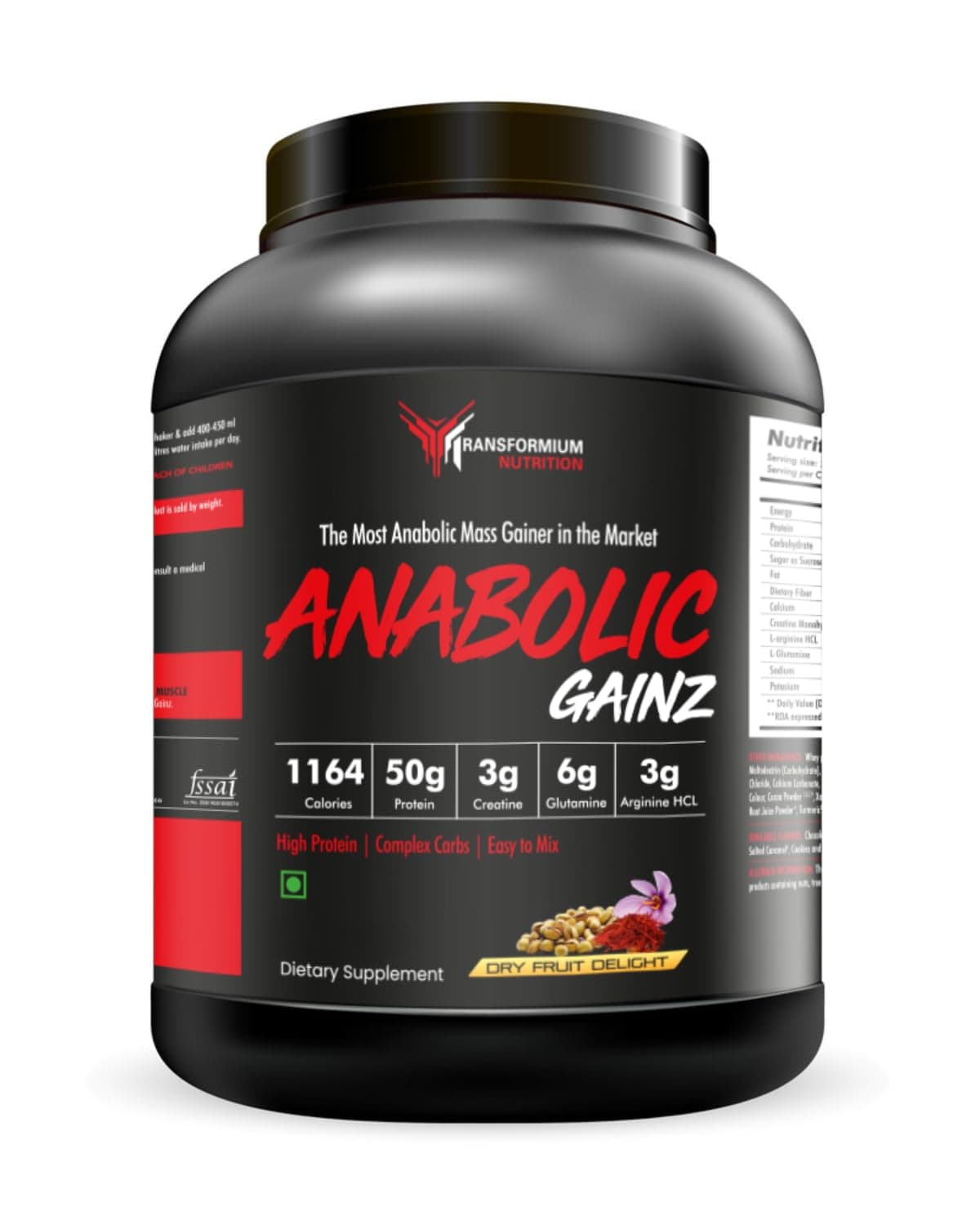 Anabolic Gainz: Enhanced Muscle Builder and Mass Gainer (2.72 KG, Dryfruit Kulfi)