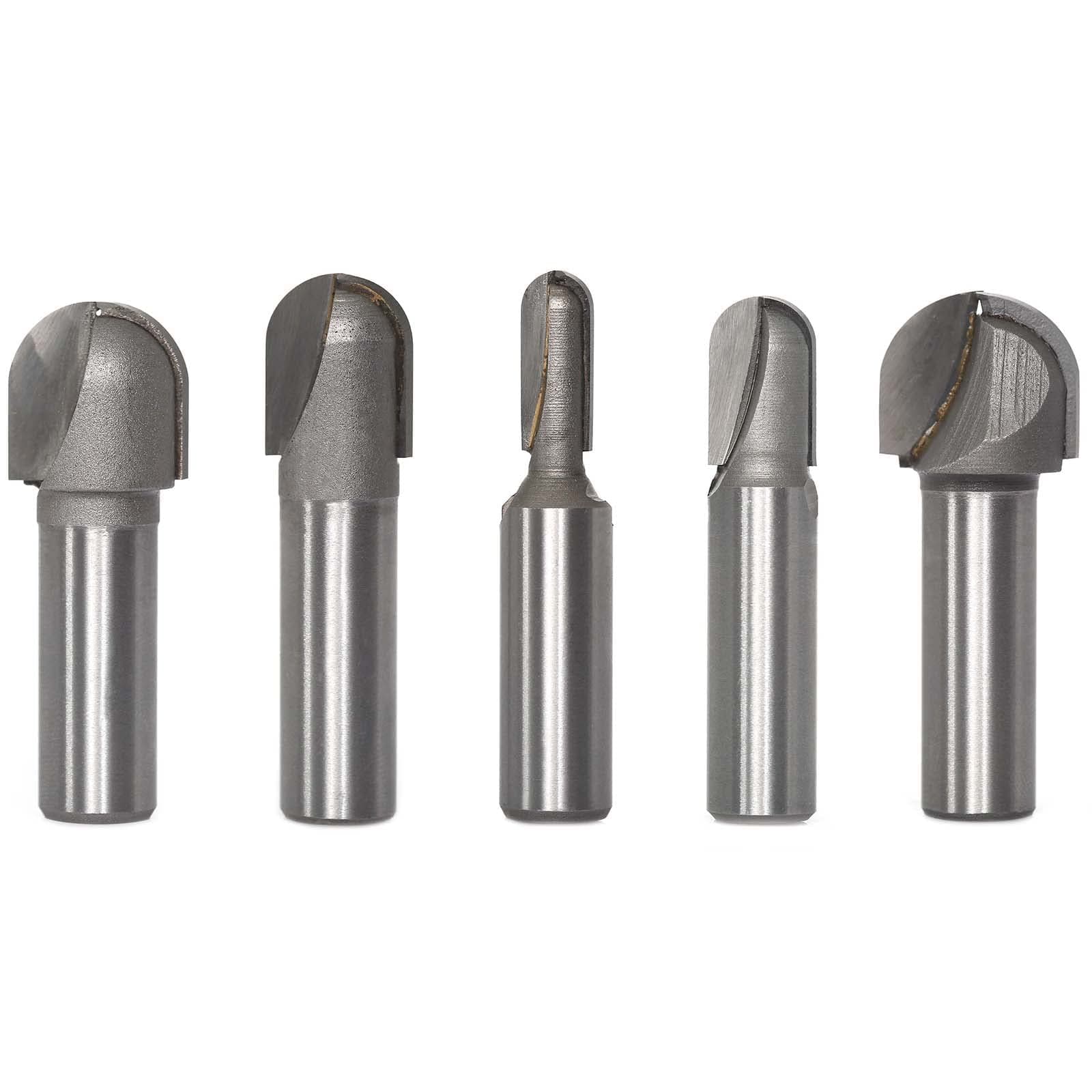 Akylin 5pcs Round Nose Router Bits Set 1/2 Inch Shank,Core Box Bits 5/16",1/2...