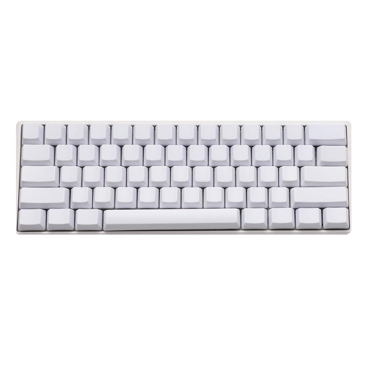 YMDK Blank Thick PBT OEM Profile 61 ANSI Keycaps for MX Switches Mechanical Keyboard (White)(Only Keycap)