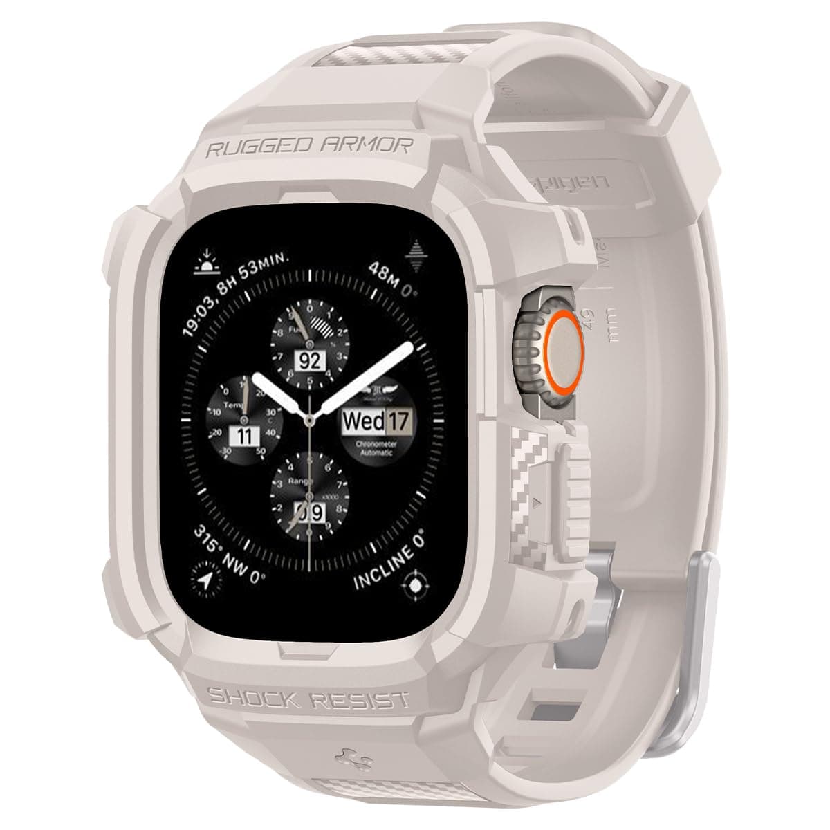 Spigen Rugged Armor Pro for Apple Watch Ultra 3/2/1 49mm Case with Band