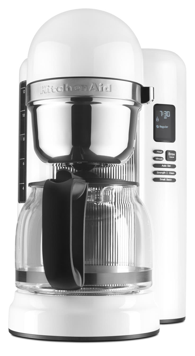 KitchenAid KCM1204WH 12 Cup Coffee Maker with One Touch Brewing, White