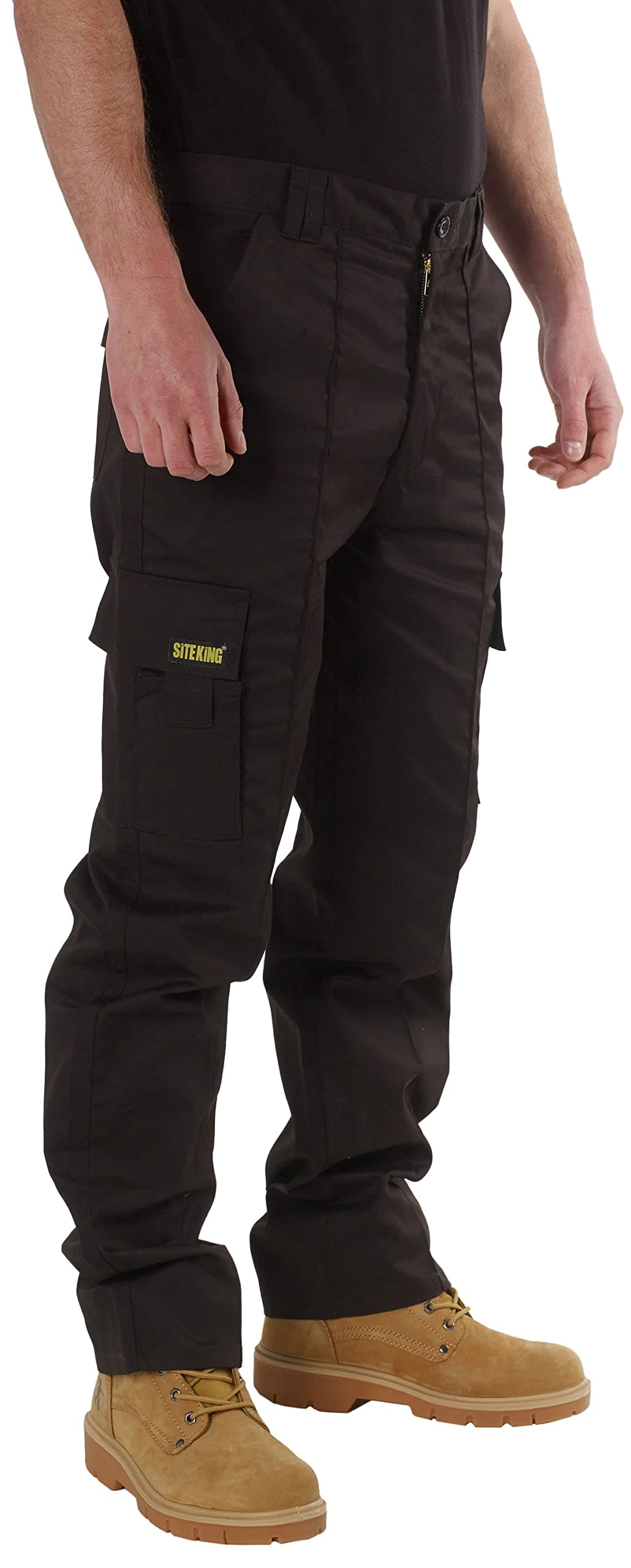 SITE KING Mens Cargo Combat Work Trousers Sizes 28 to 56 with Button & Zip Fly