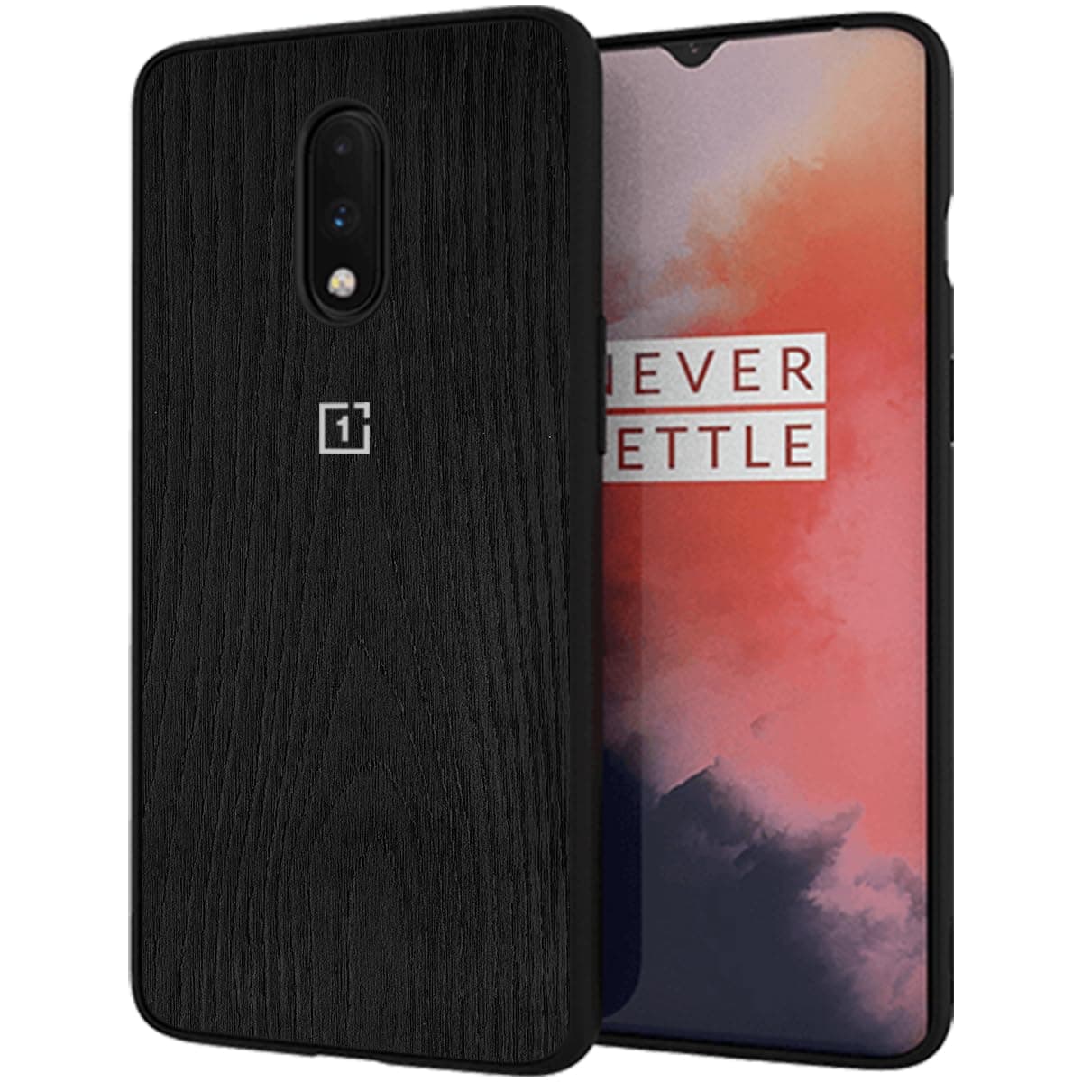 Riggear Sleek OnePlus 7 Back Cover Case (TPU+PC | Burnt Charcoal)