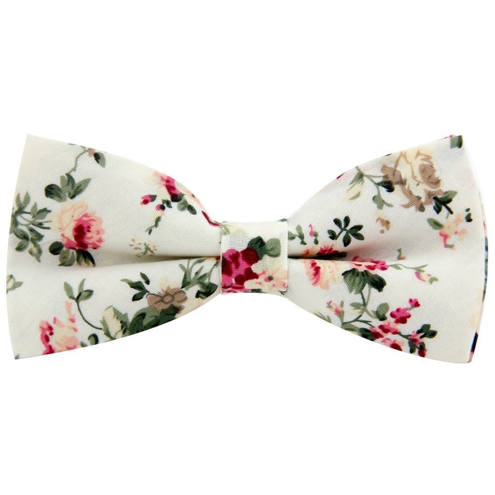 LEVAOMen's Cotton Floral Printing Bow Tie