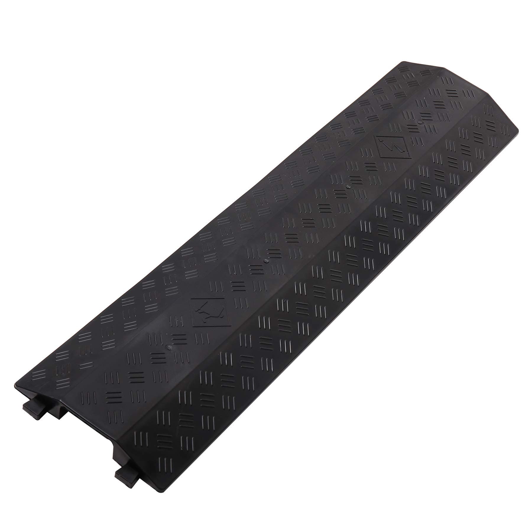 anbotekMedium 1 Piece - Floor Cord Cover Cord Protector Drop Over Drop Trak Cable Ramp for Office Warehouse - Black