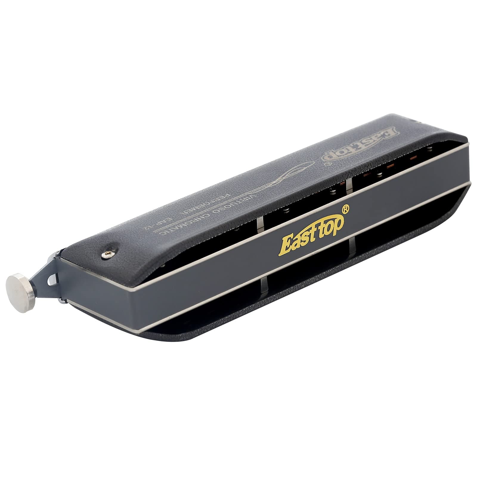 East Top Chromatic Harmonica, 12 Holes 48 Tunes Harmonica C Musical Organ for Adults, Pro Players, Students (EAP-12)