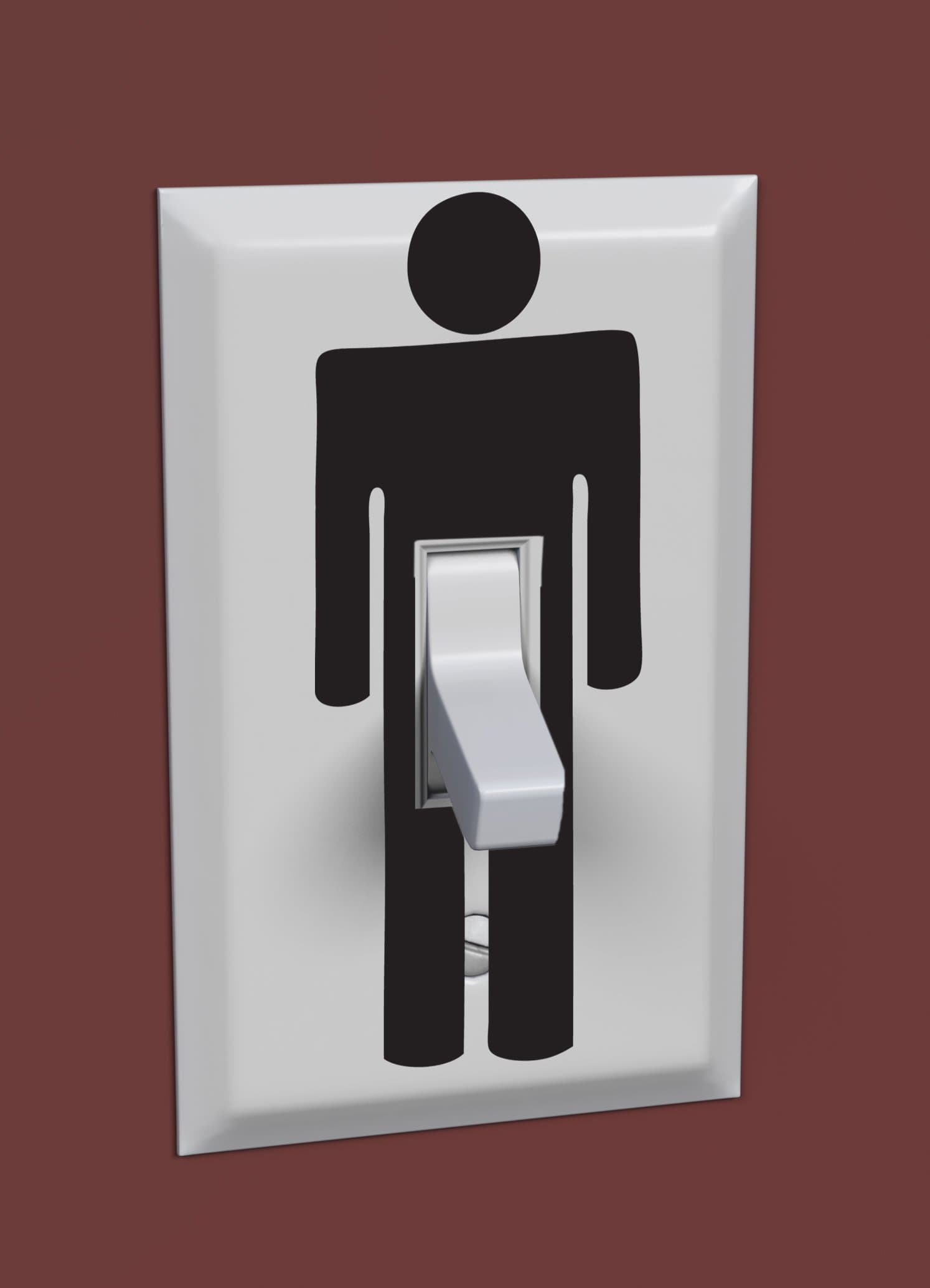 Penis Light Switch Sticker Funny Decal Lightswitch LOL Gag Gift! (Black)
