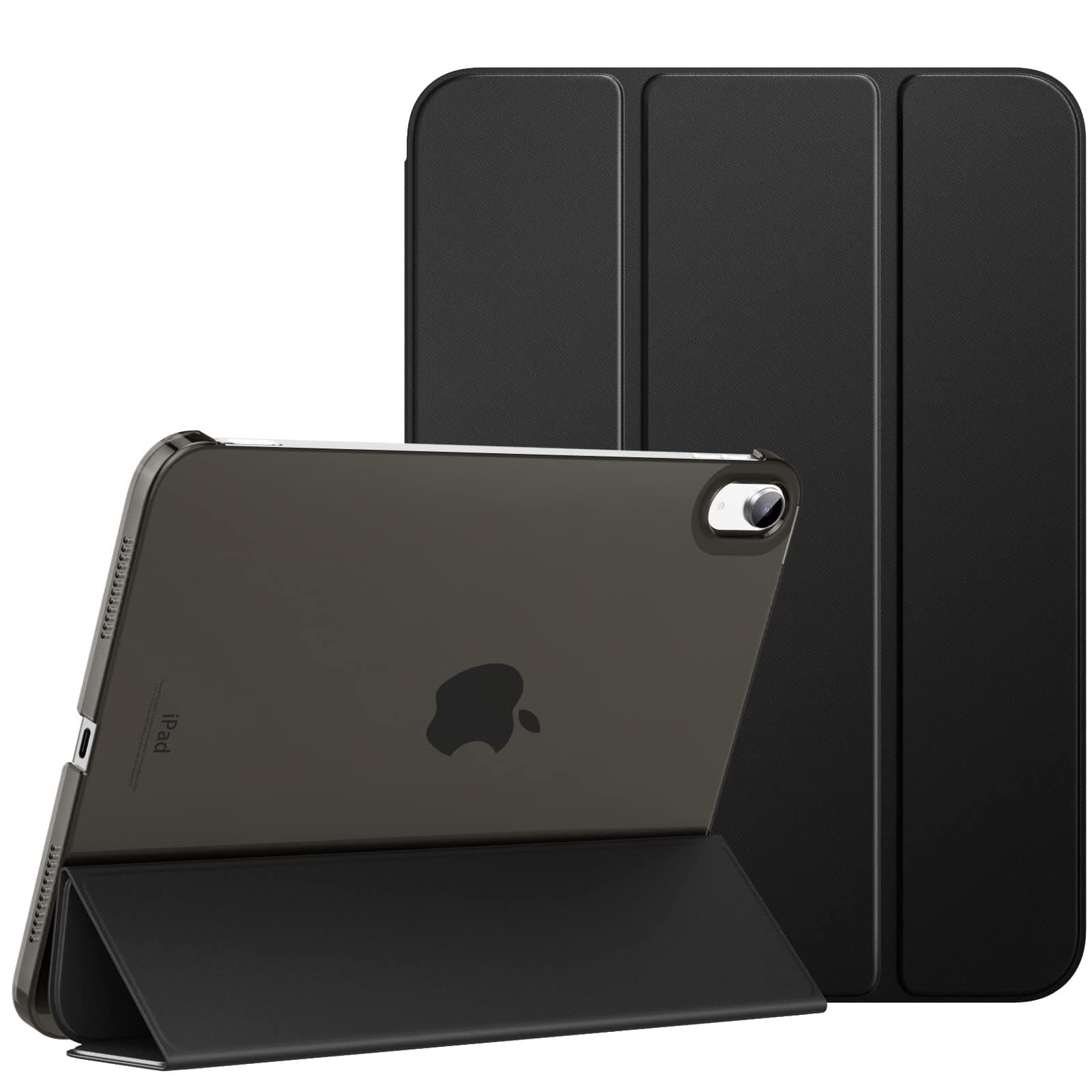 MoKo for iPad (A16) 11th Generation Case 11 Inch 2025, iPad 10th Generation Case 10.9 Inch 2022, Slim Stand Hard PC Translucent Back Shell Smart Cover, Support Touch ID, Auto Wake/Sleep, Black