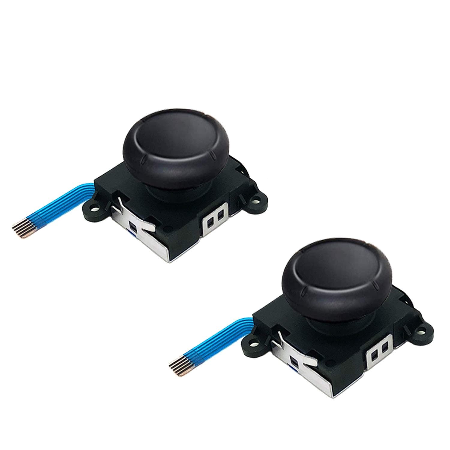 – Original 3D Analog Joystick Joy-Con Replacement Left/Right Repair Kit Thumb Sticks Sensor with 4 “Y” Screws for Nintendo Switch Joycon Controller and Switch Lite Console - 2 Pack Black