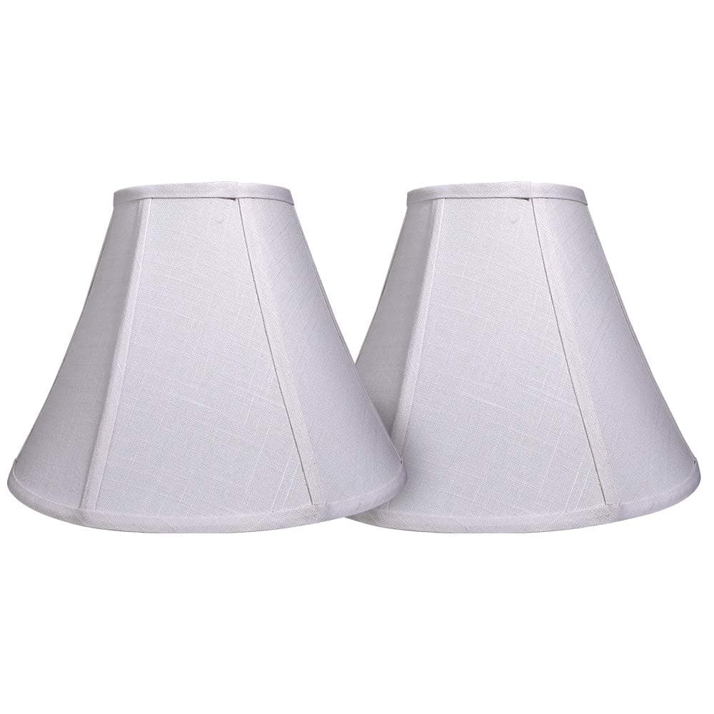 TOOTOO STAR Double White Lamp Shade Set of 2, Large Bell Lampshade for Floor Light and Table Lamp 6x14x10 inch, DIY Fabric Natural Linen Hand Crafted, Spider (White, 6x14x10 inch)