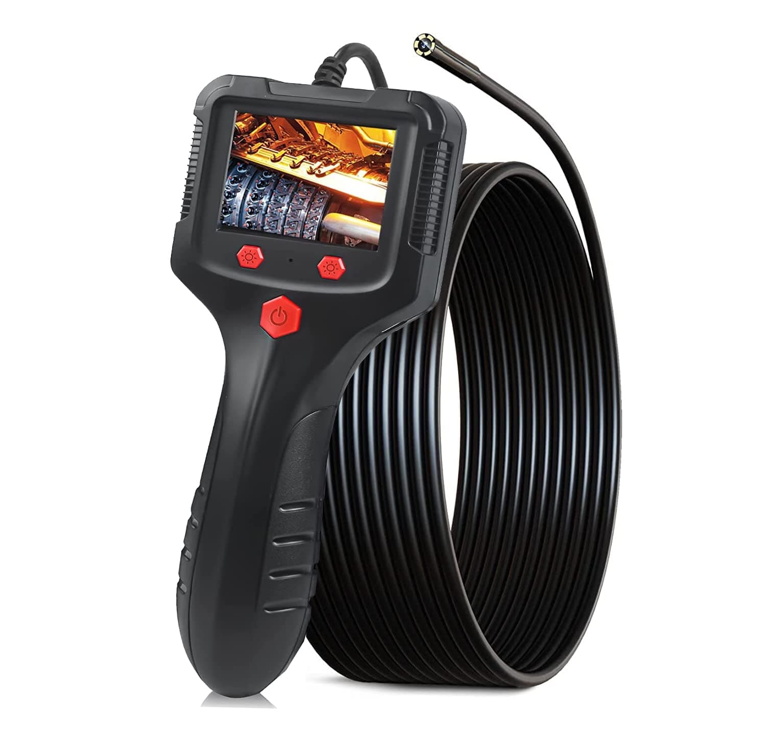Borescope Endoscope Inspection Camera - Handheld IP67 Waterproof Sewer Endoscope With IPS HD Screen, 5m Semi-Rigid Cord (2.4") - Portable Snake Camera for Valentine's Day
