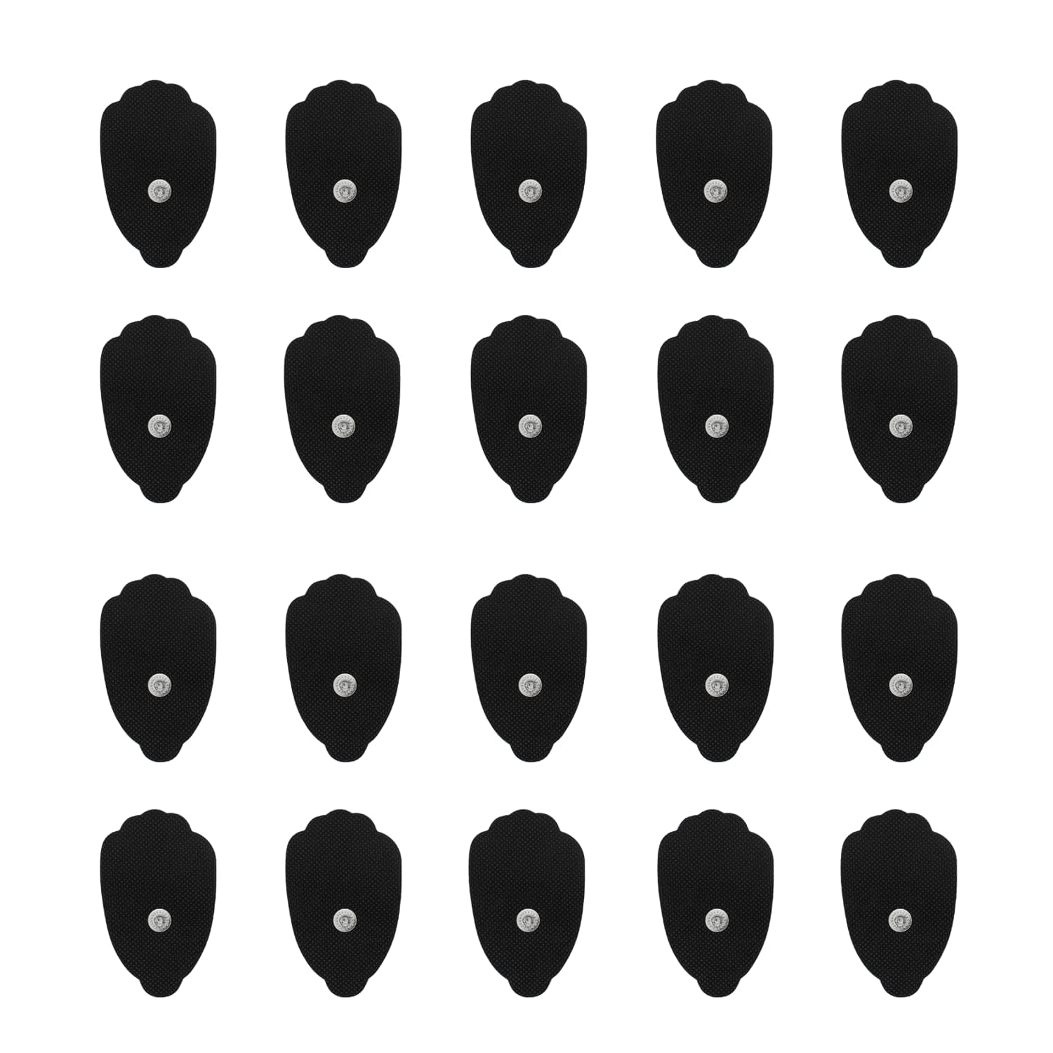 Pack - 20 (10 Pairs) Large TENS Unit Electrode Pads Reusable Self-Adhesive Replacement Massage Pads (Snap on - 3.5mm) - for TENS/EMS Electronic Pulse Massagers