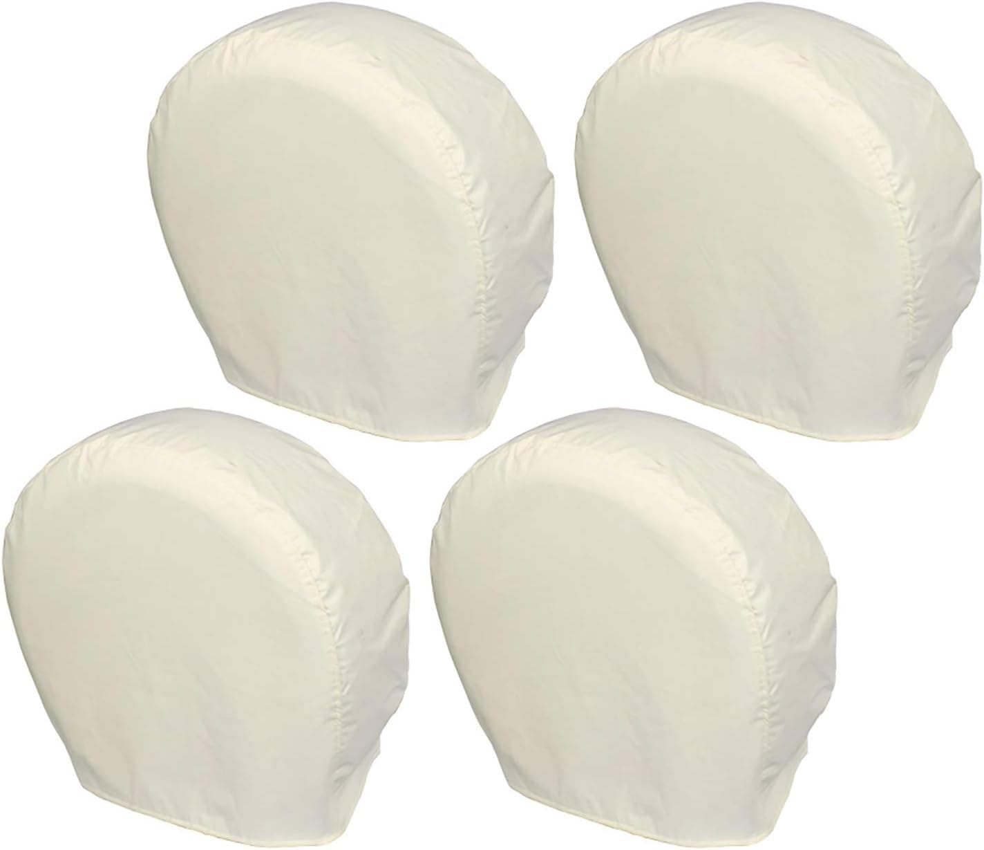 Explore Land Tire Covers 4 Pack - Tough Tire Wheel Protector For Truck, SUV, Trailer, Camper, RV - Universal Fits Tire Diameters 35''-38.75'', White