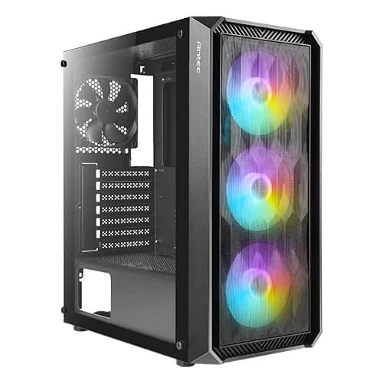Antec NX Series NX292 Mid-Tower E-ATX Gaming Case, 3 x 120mm RGB fans & 1 x 120mm Fan Included, Tempered Glass Side Panel, 360mm Radiator Support, RGB Gaming Cabinet - Black