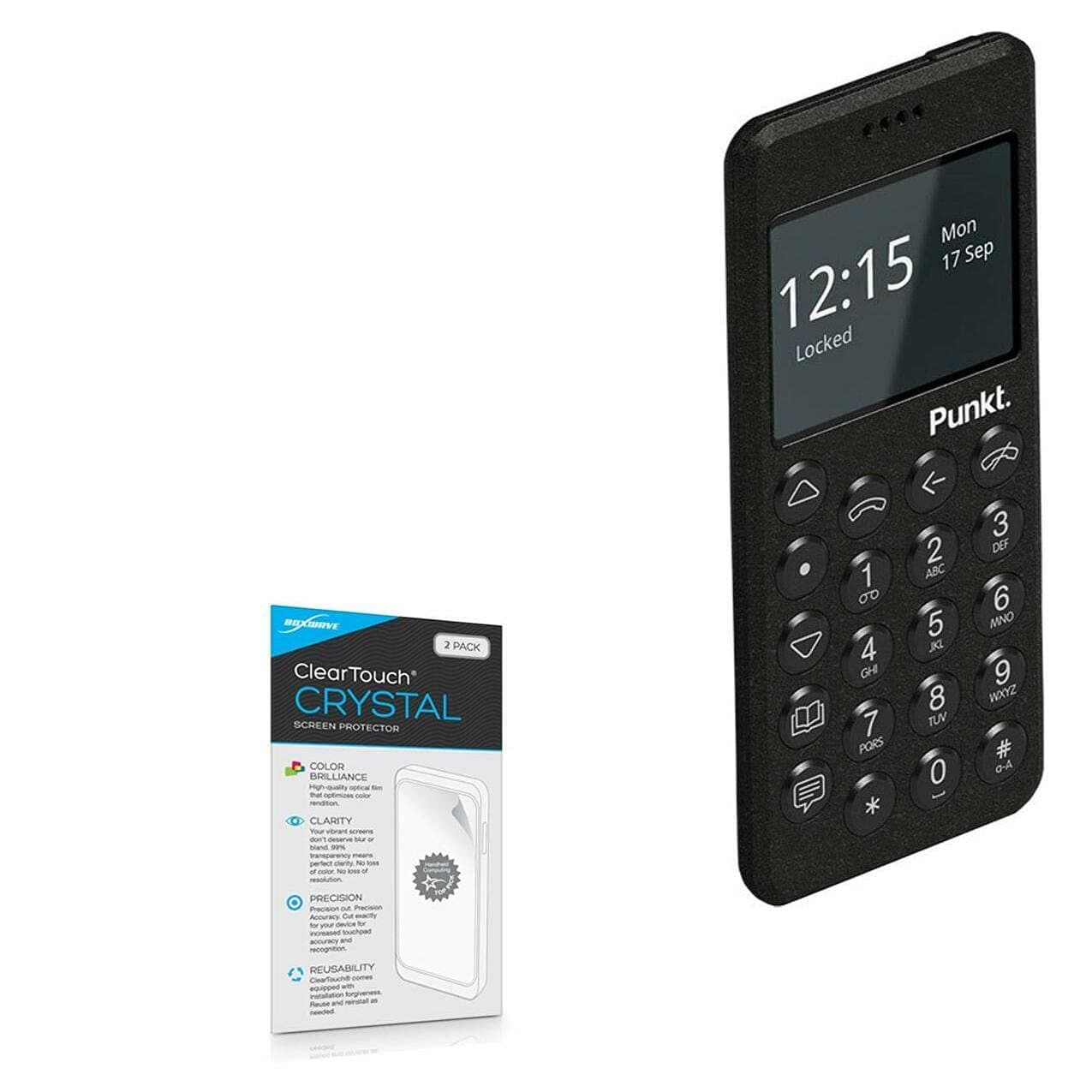 BoxWave Screen Protector Compatible with Punkt MP02 - ClearTouch Crystal (2-Pack), HD Film Skin - Shields from Scratches for Punkt MP02