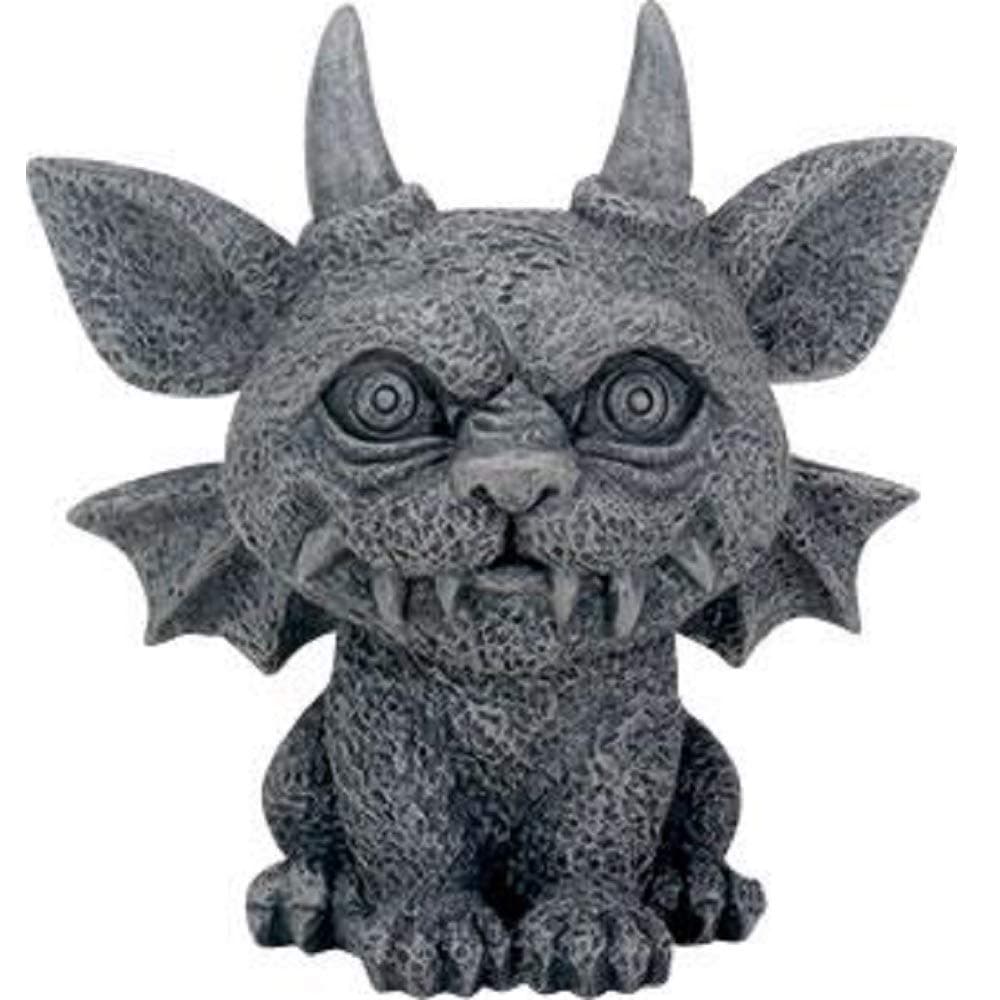 SUMMIT COLLECTION 3.25 Inch Medieval Dark Grey Winged Gothic Gargoyle Guardian Bast Desk and Shelf Decoration