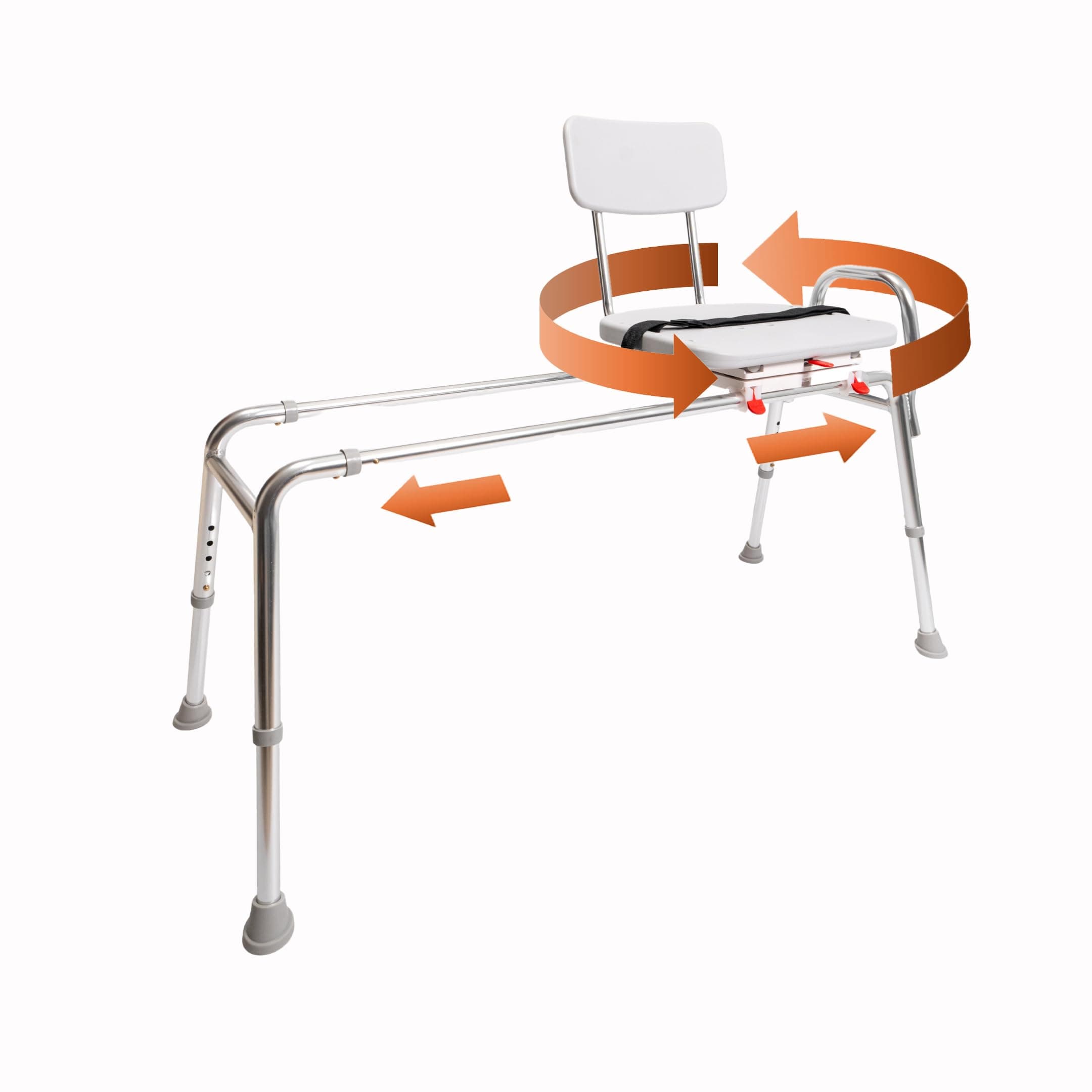 Transfer Bench with Molded Swivel Seat / Back Size: X-Long