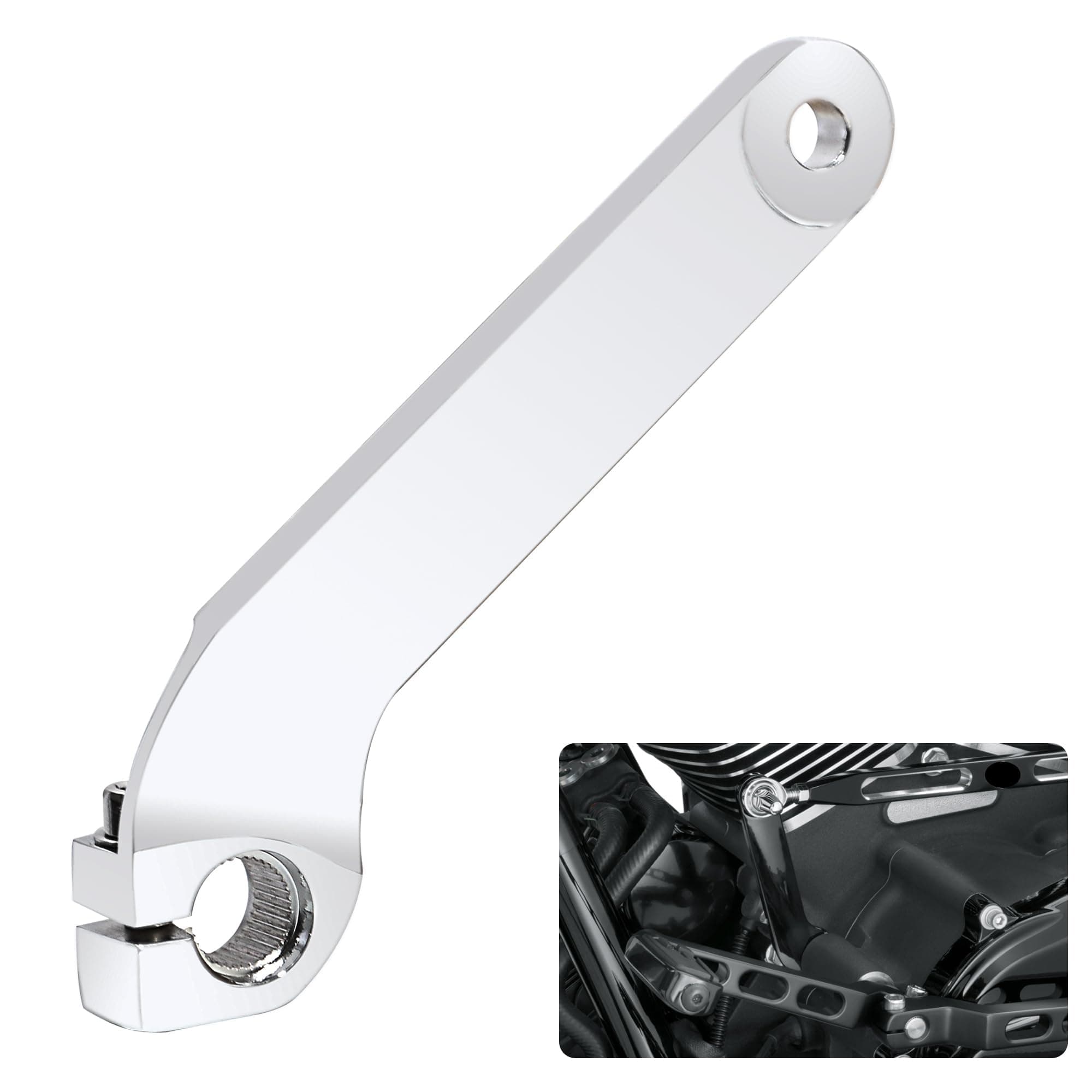 WOWTK Inner Shift Lever, Inner Shift Rod Lever for Harley Touring Electra Glide Road Glide Road King Street Glide FLT/FLHT/and H-D FL Trikes 1984-2016,Chrome,Replace for 33718-82B