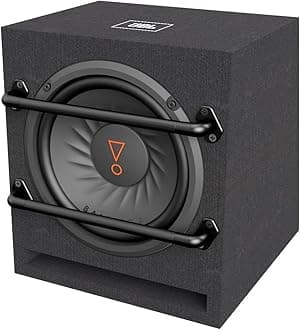 BASSPRO8-8" (20cm) Compact Powered Subwoofer System with 100W RMS Class D Amplifier, Remote Bass Controller Included. Oversized Protection Bars. Bass EQ Control with posibility of 9dB Boost.