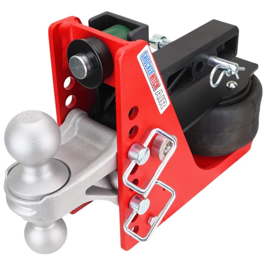 Shocker Air Hitch with Combo Ball Mount (2" & 2-5/16" Balls), Fits 2" Hitch Silver Combo 2" & 2-5/16" Balls
