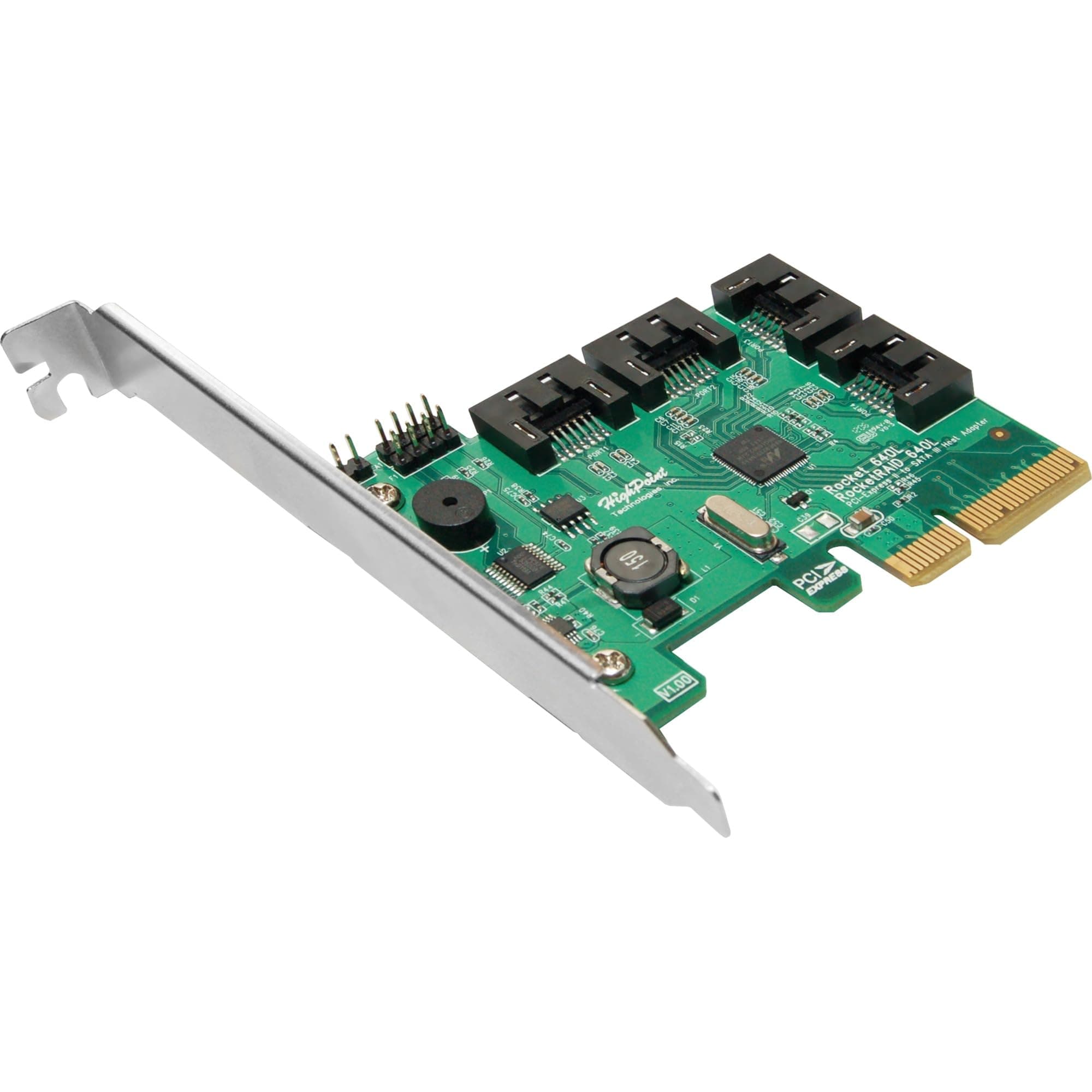 RocketRAID 640L Internal 4-Port PCI-Express 2.0 x4 SATA 3 6Gpbs Controller Card