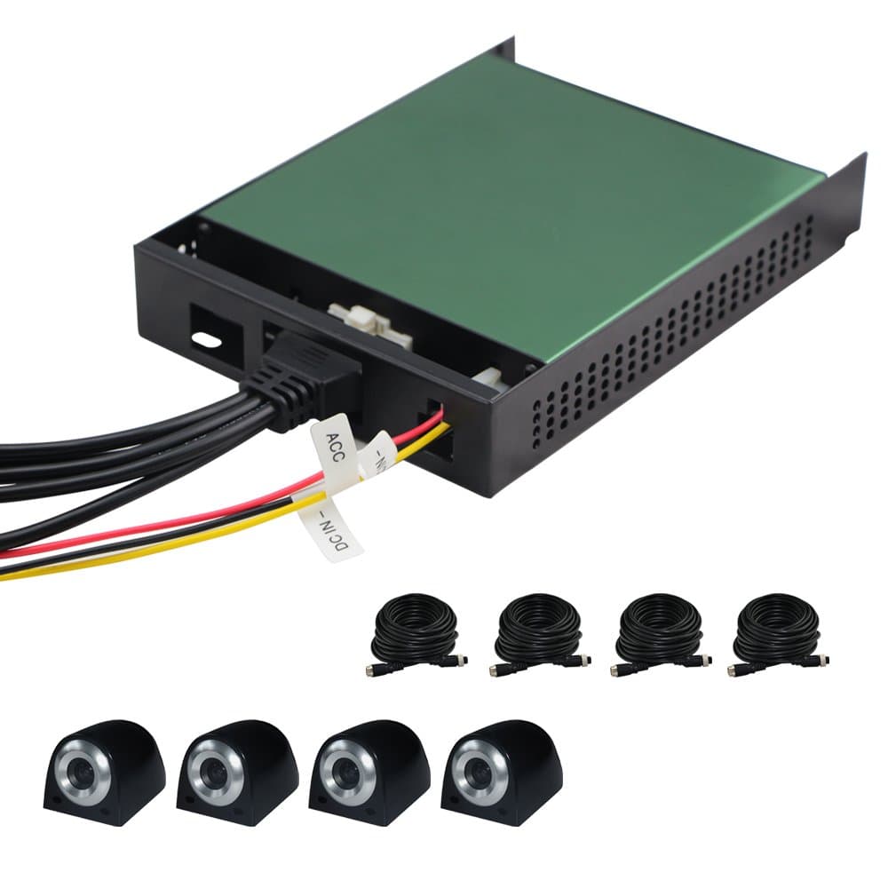 SOLOWELL X2000C 4 Channel 360 Degree Full View Car DVR/4 Channel Car Black Box (Bottle green)