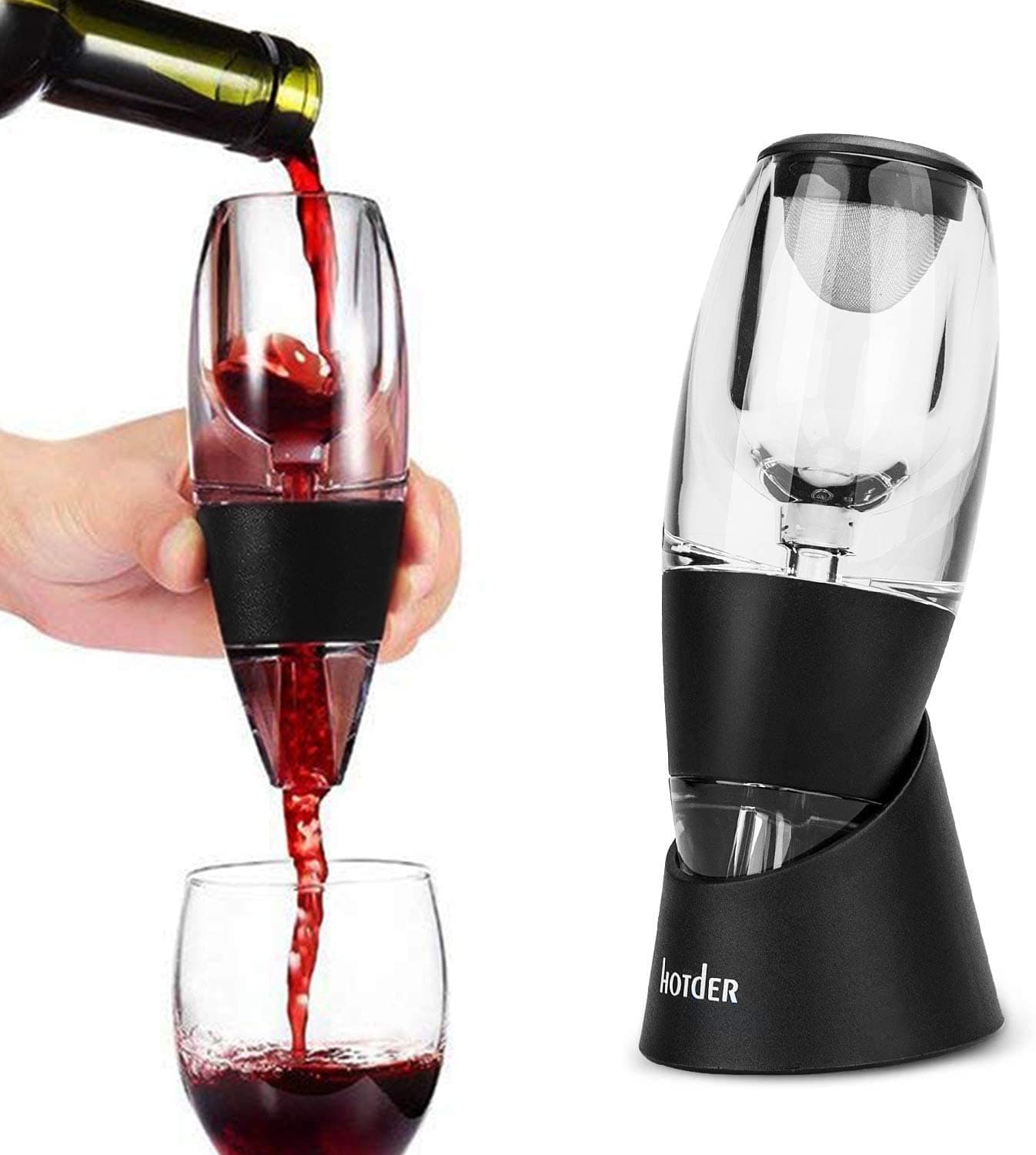 Wine Aerator Decanter with Base Gift Set for Red Wine Black for Christmas Gift