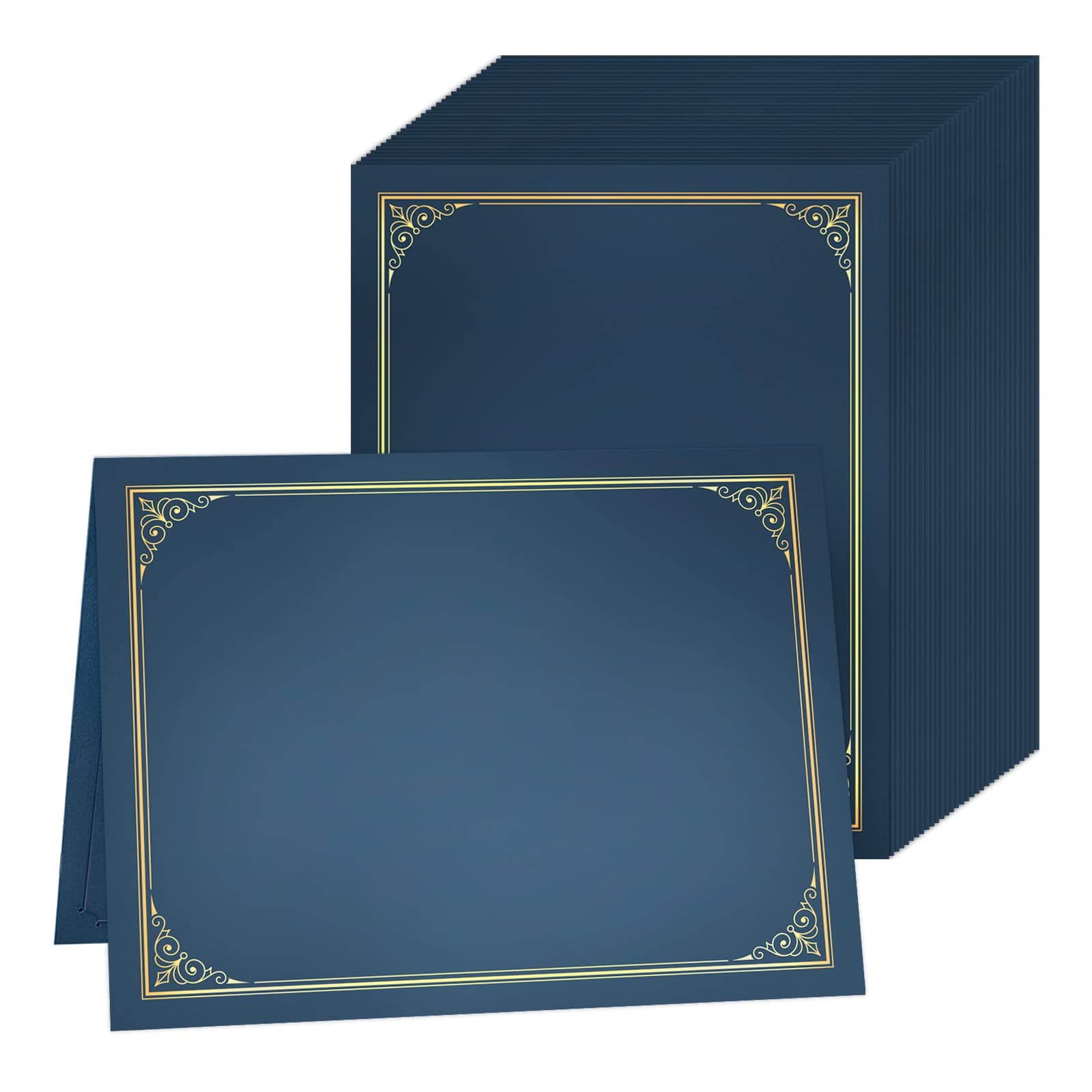 - SUNEE Certificate Holders(Blue, 30 Packs, New Pattern), Diploma Covers Gold Foil Border, for Letter Size 8.5x11 Certificates, Cardstock, Document Papers
