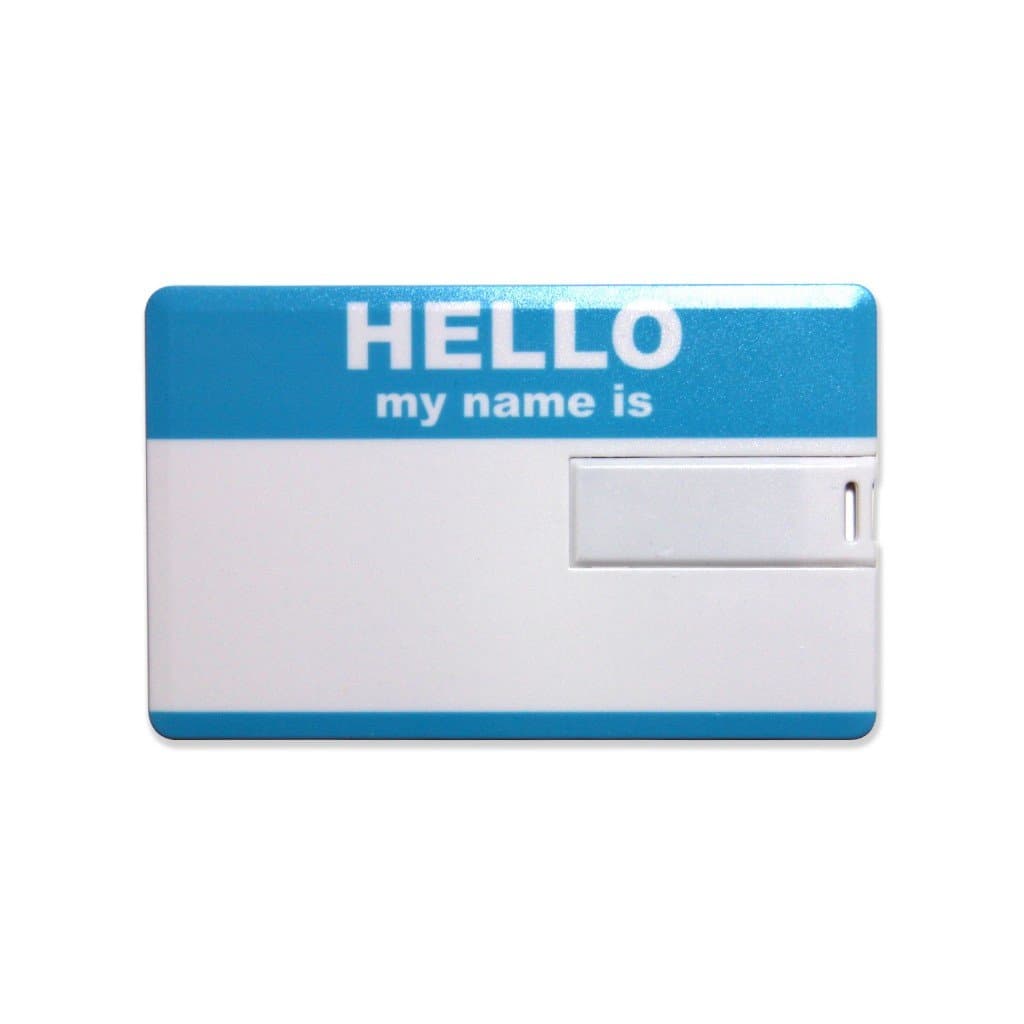 LIXTICK Compact Credit Card 8GB USB 2.0 Flash Drive Card Memory - HELLO (BLUE)