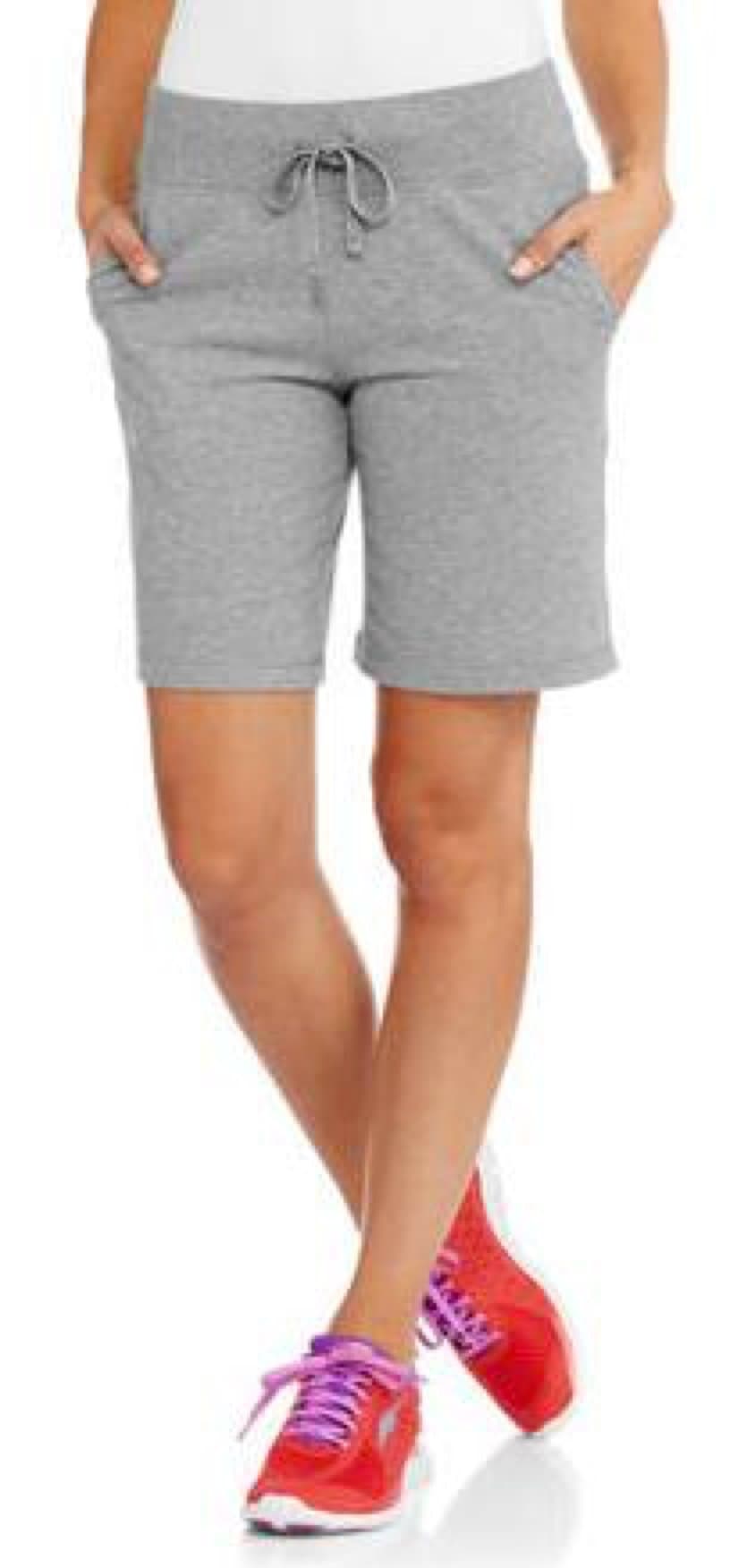 Danskin Now Womens Active French Terry Bermuda Short (Medium Grey Heather size XX-Large)