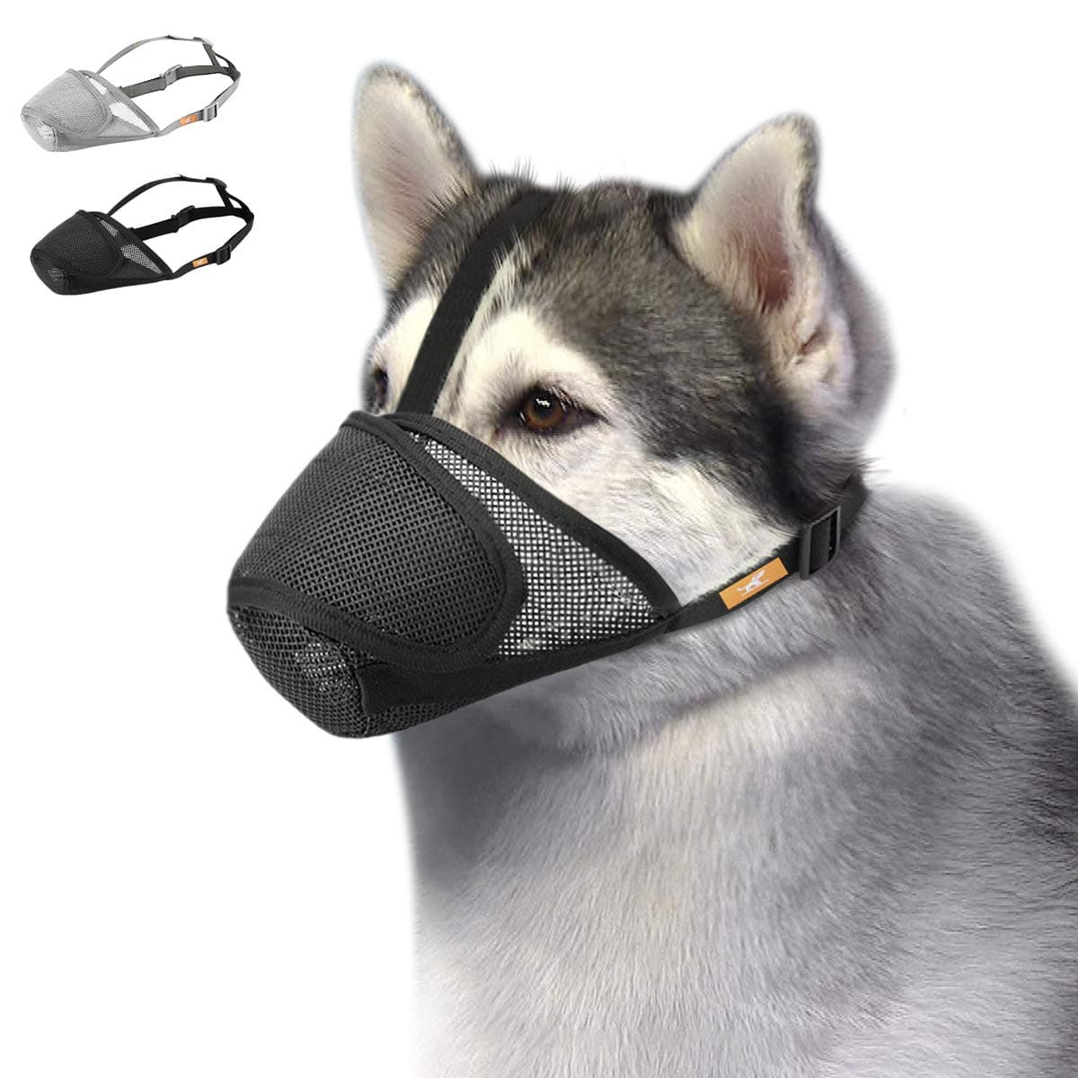 Dog Muzzle Mesh with Overhead Strap, No Lick Dog Mask Mouth Guard Muzzle for Dogs Prevent Biting Chewing(XS, Black)